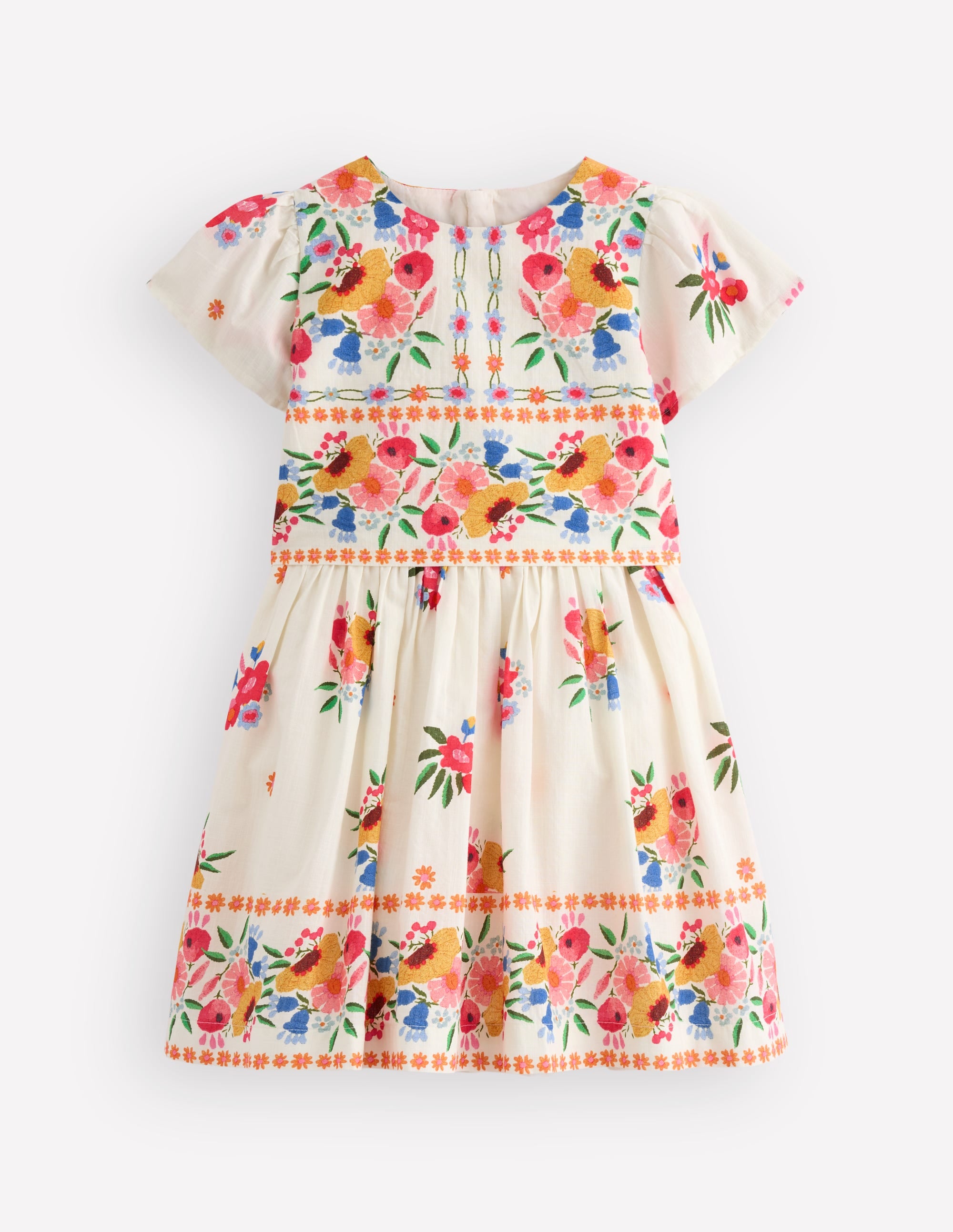 Jolie robe-cape-Motif floral placé vintage multi - Image 2