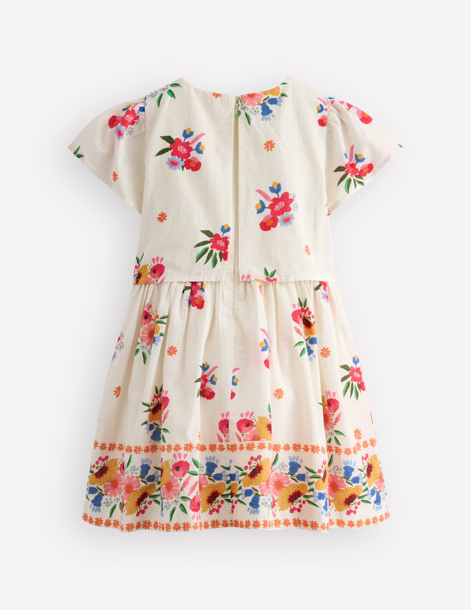 Jolie robe-cape-Motif floral placé vintage multi - Image 3