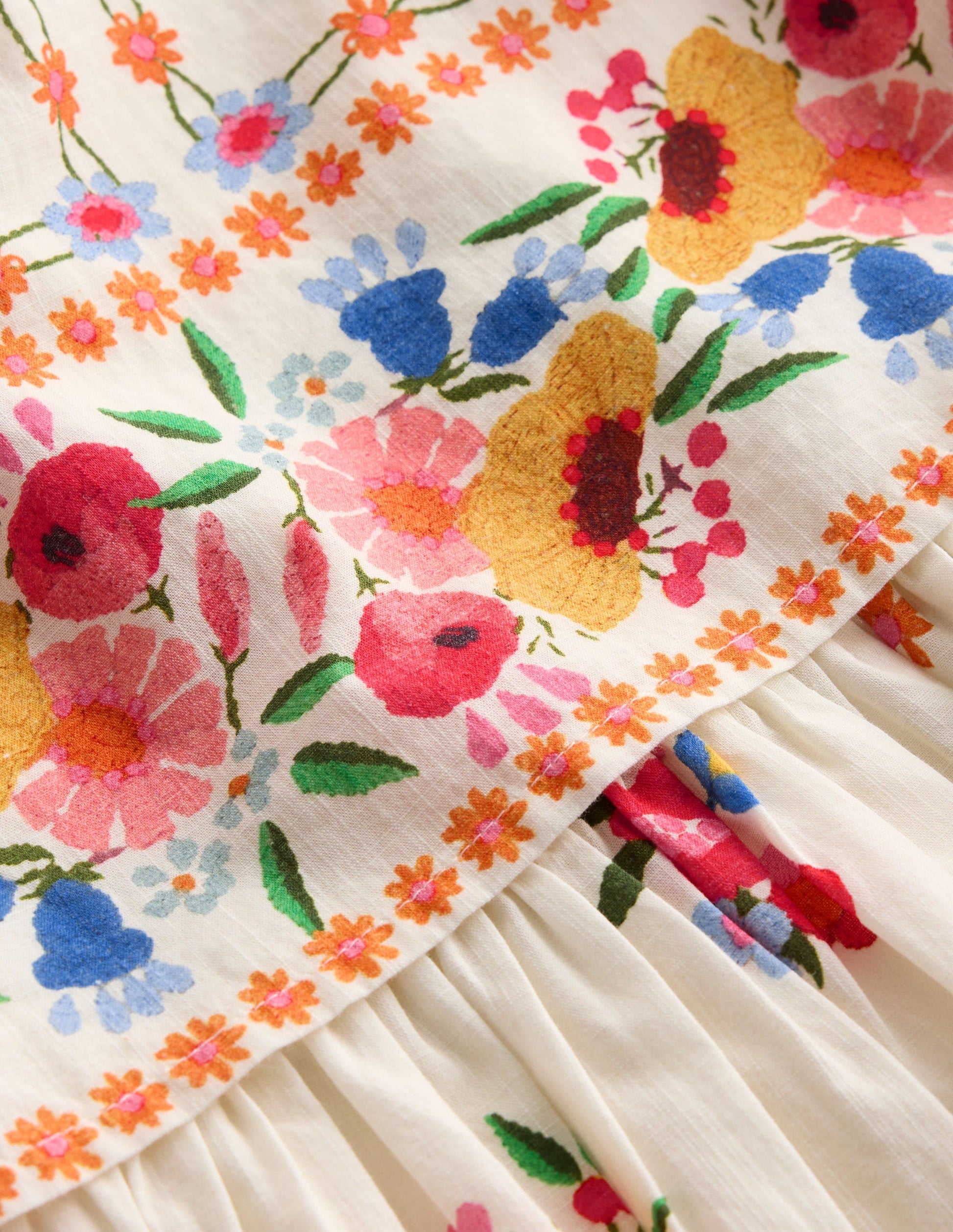 Jolie robe-cape-Motif floral placé vintage multi-4