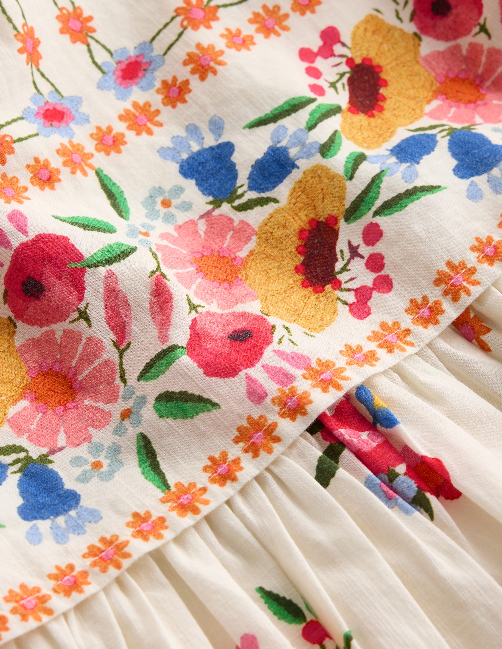 Jolie robe-cape-Motif floral placé vintage multi - Image 4