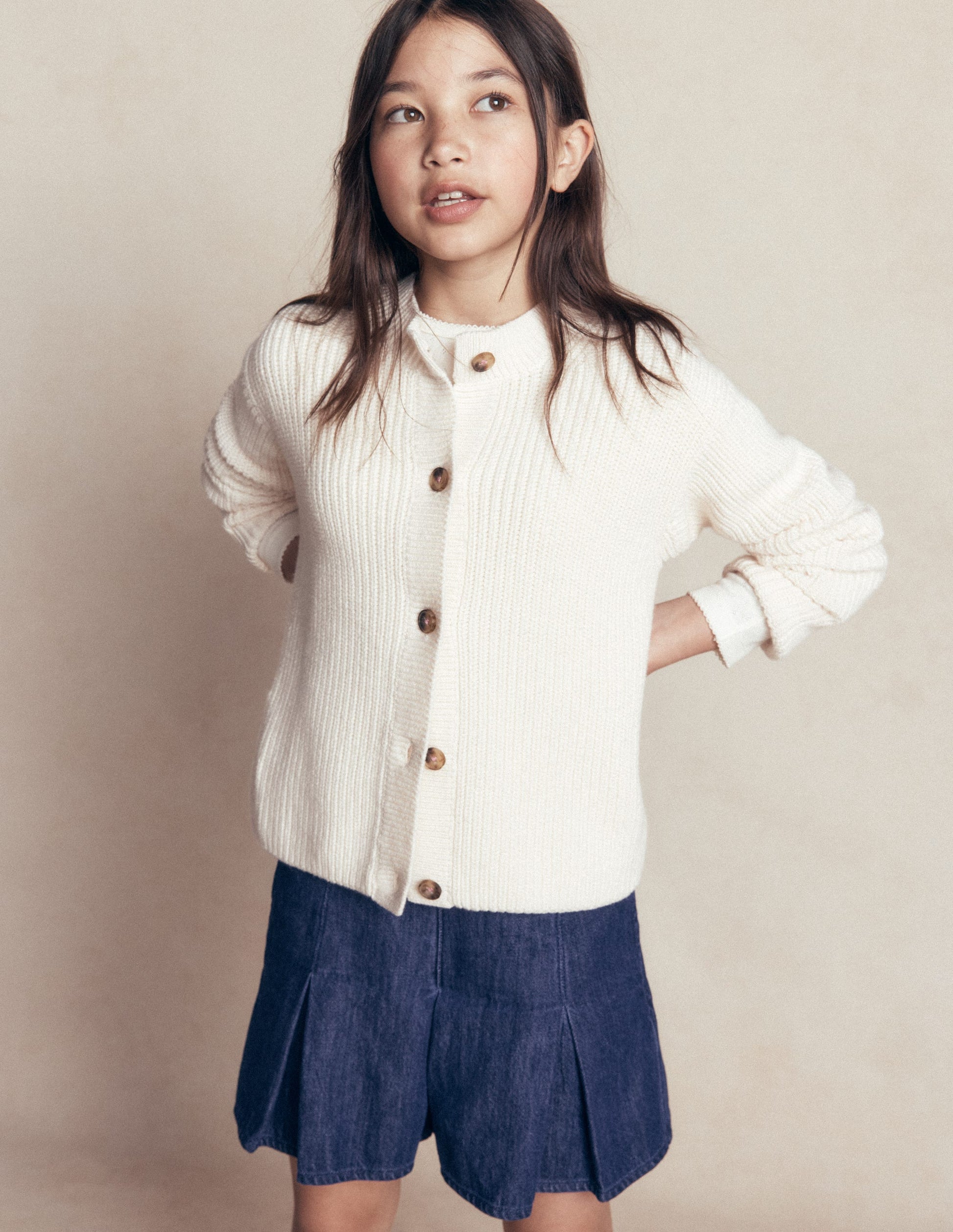 Plissierter Skort-Heller Used Look-2