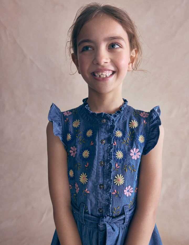 Gerüschtes Hemdblusenkleid-Medium Vintage