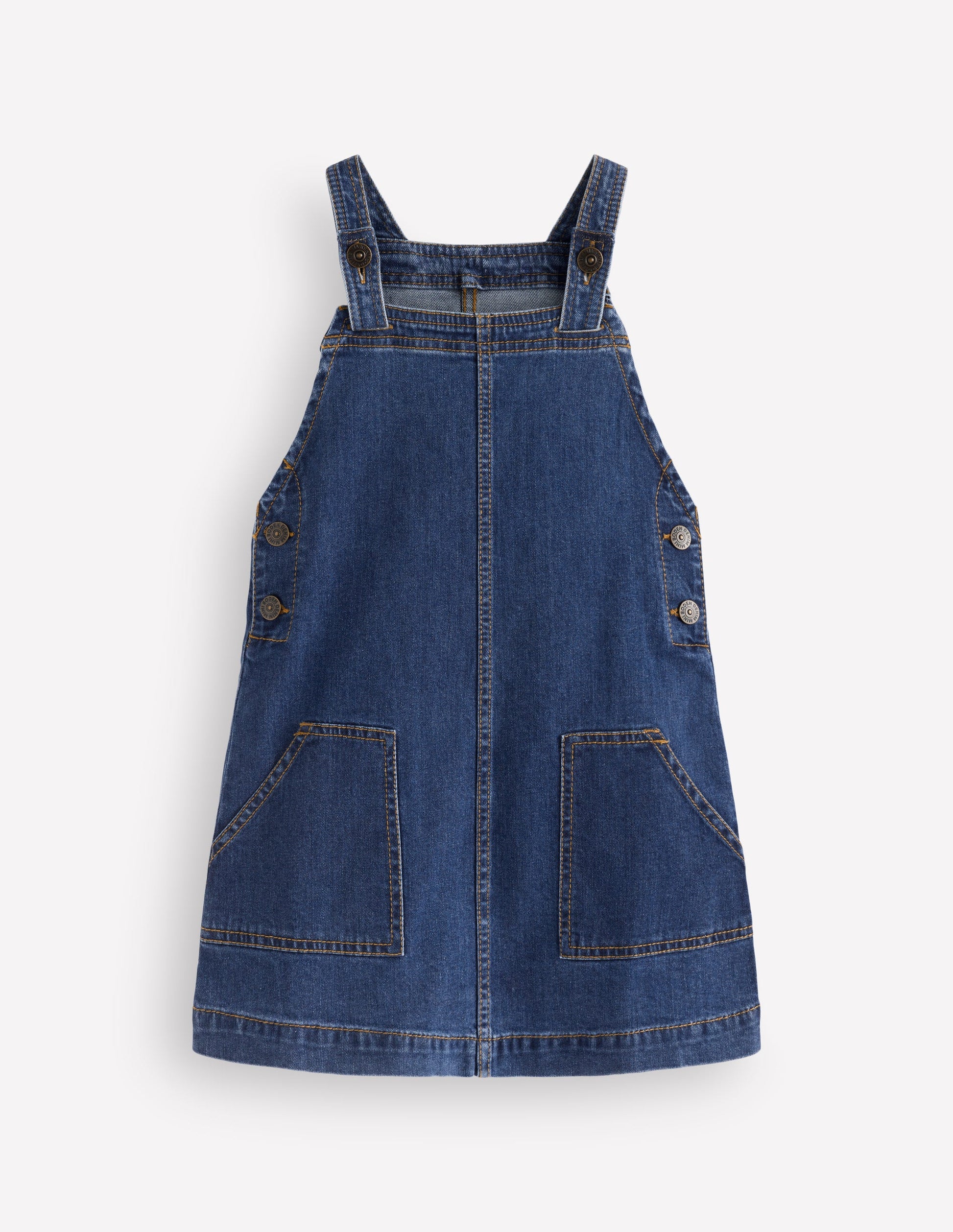 Robe salopette trapèze-Denim uni-1