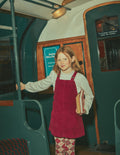 Adeline Latzkleid in A-Linie-Kastanienrot Cord