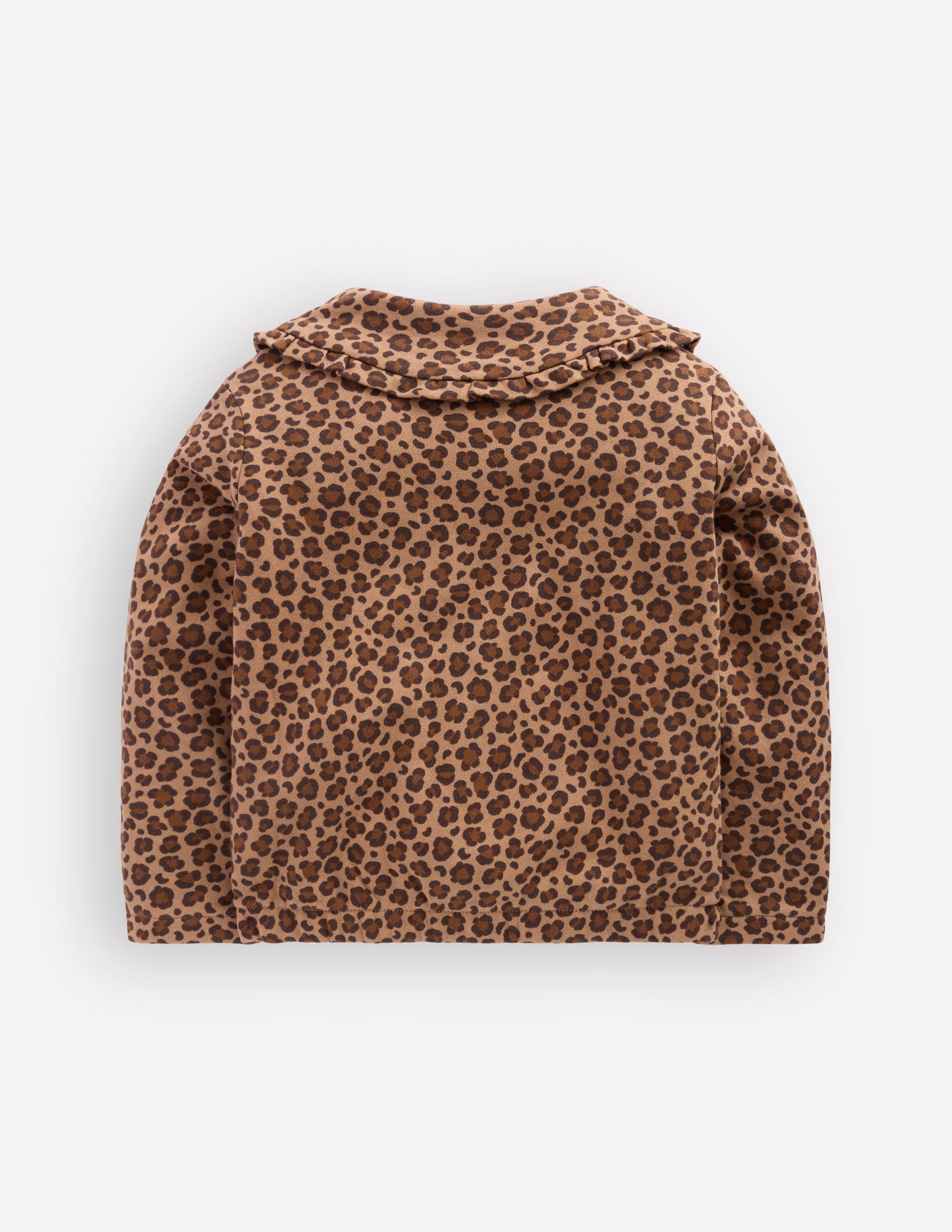 Printed Collared Zip-through-Milk Chocolate Brown Leopard-4