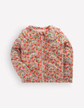 Top zippé doublé de polaire-À fleurs