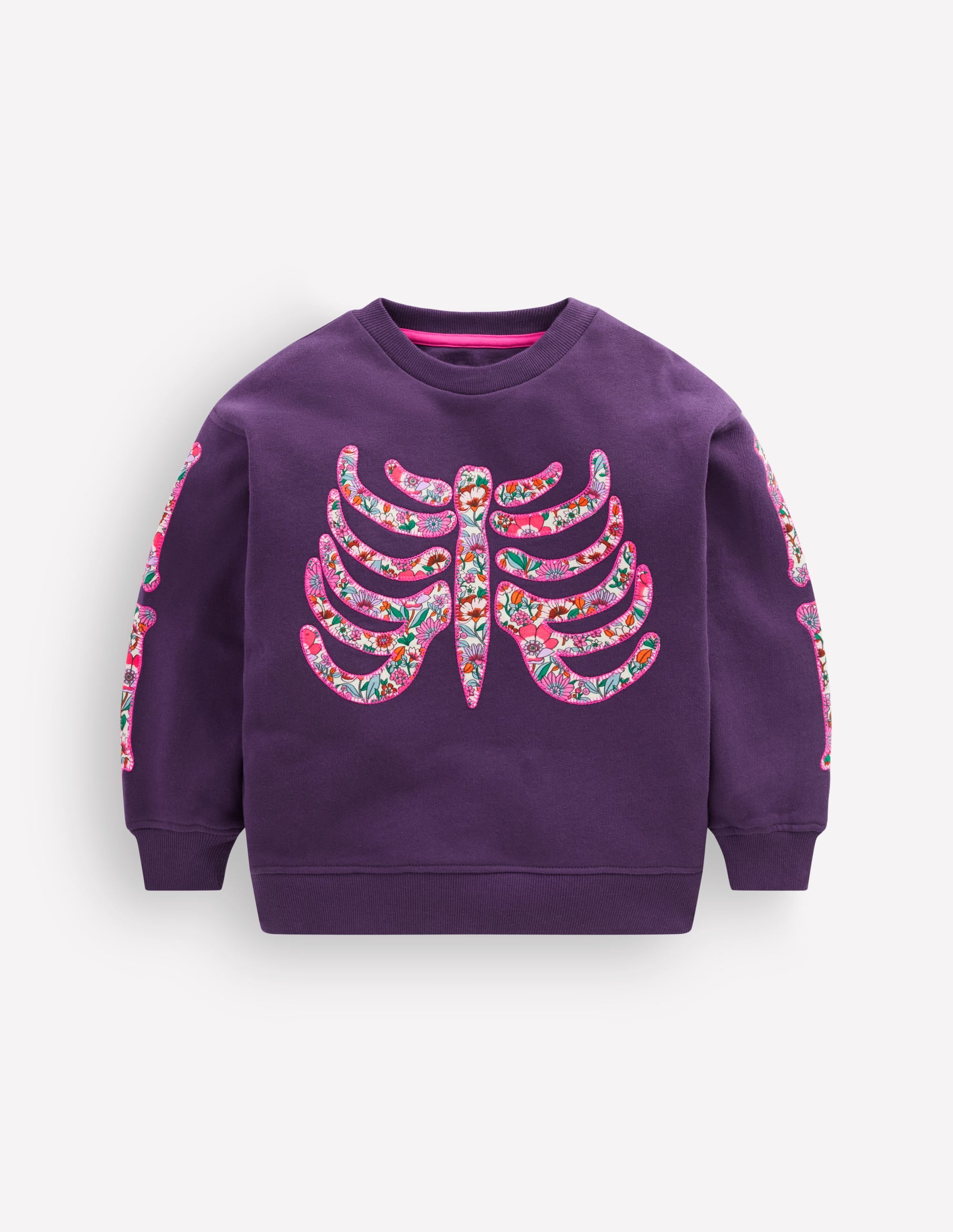 Bobbie Sweatshirt mit Applikation-Calla-Lilie Violett Skelett - Image 3
