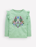 Langarmshirt mit Superstich-Design-Pistaziengrün Biene
