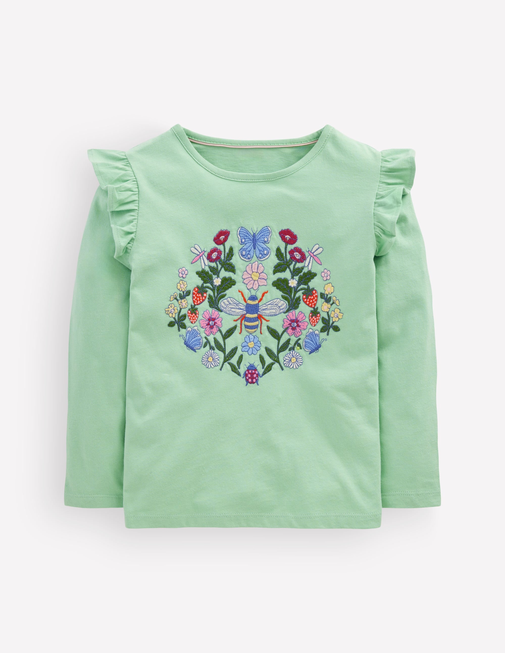 Langarmshirt mit Superstich-Design-Pistaziengrün Biene - Image 1