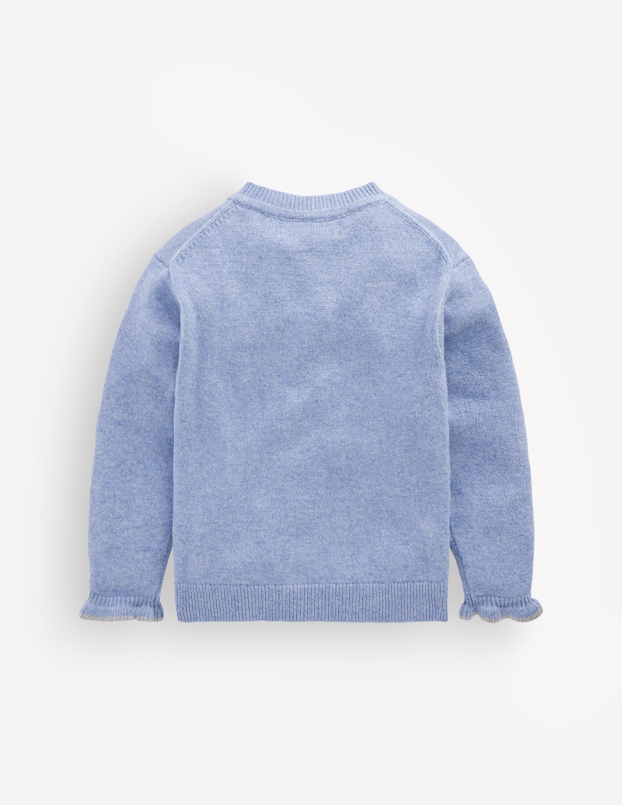 Cardigan à volants pour tous les jours-Bleu français chiné - Image 4