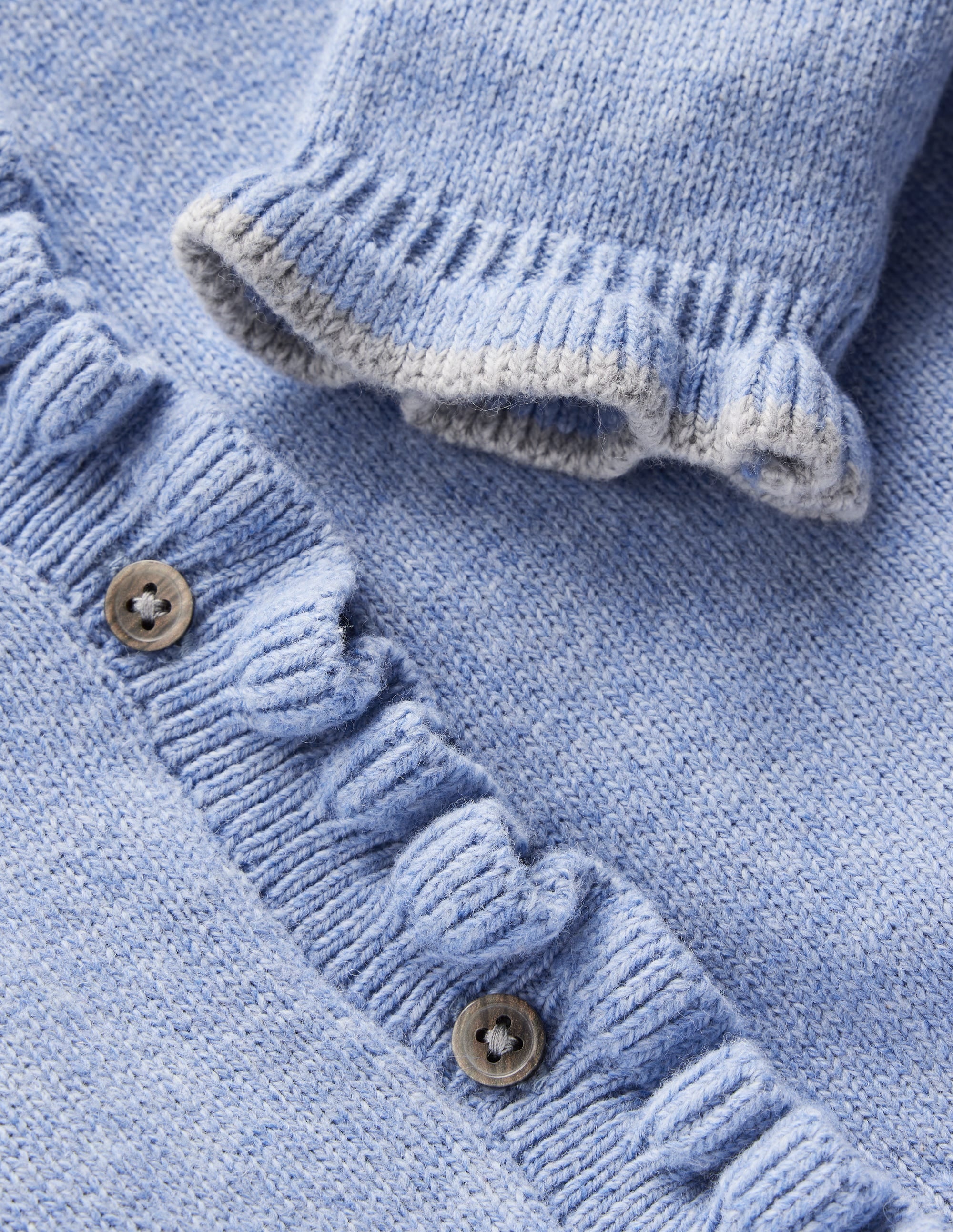 Cardigan à volants pour tous les jours-Bleu français chiné - Image 5