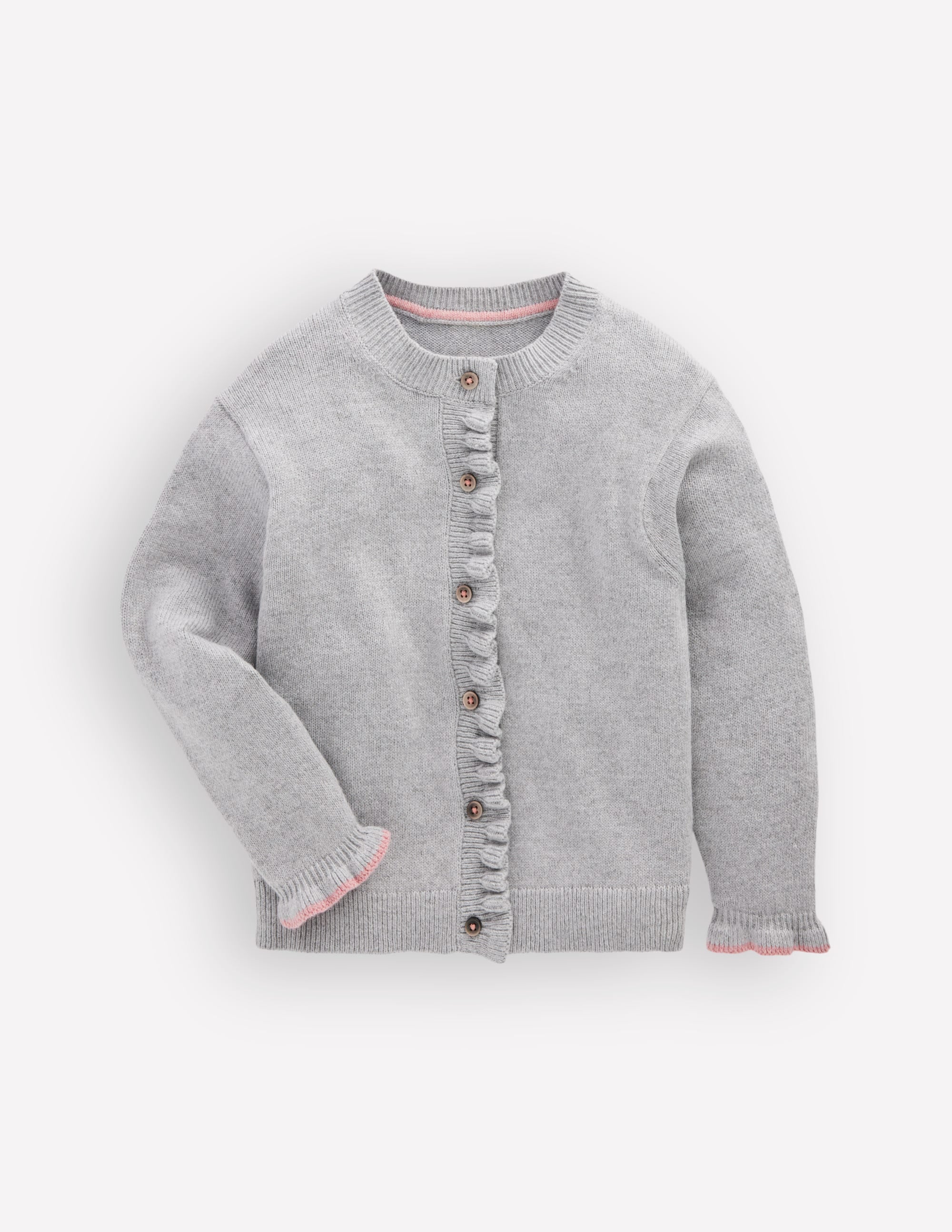 Cardigan à volants pour tous les jours-Gris chiné - Image 3