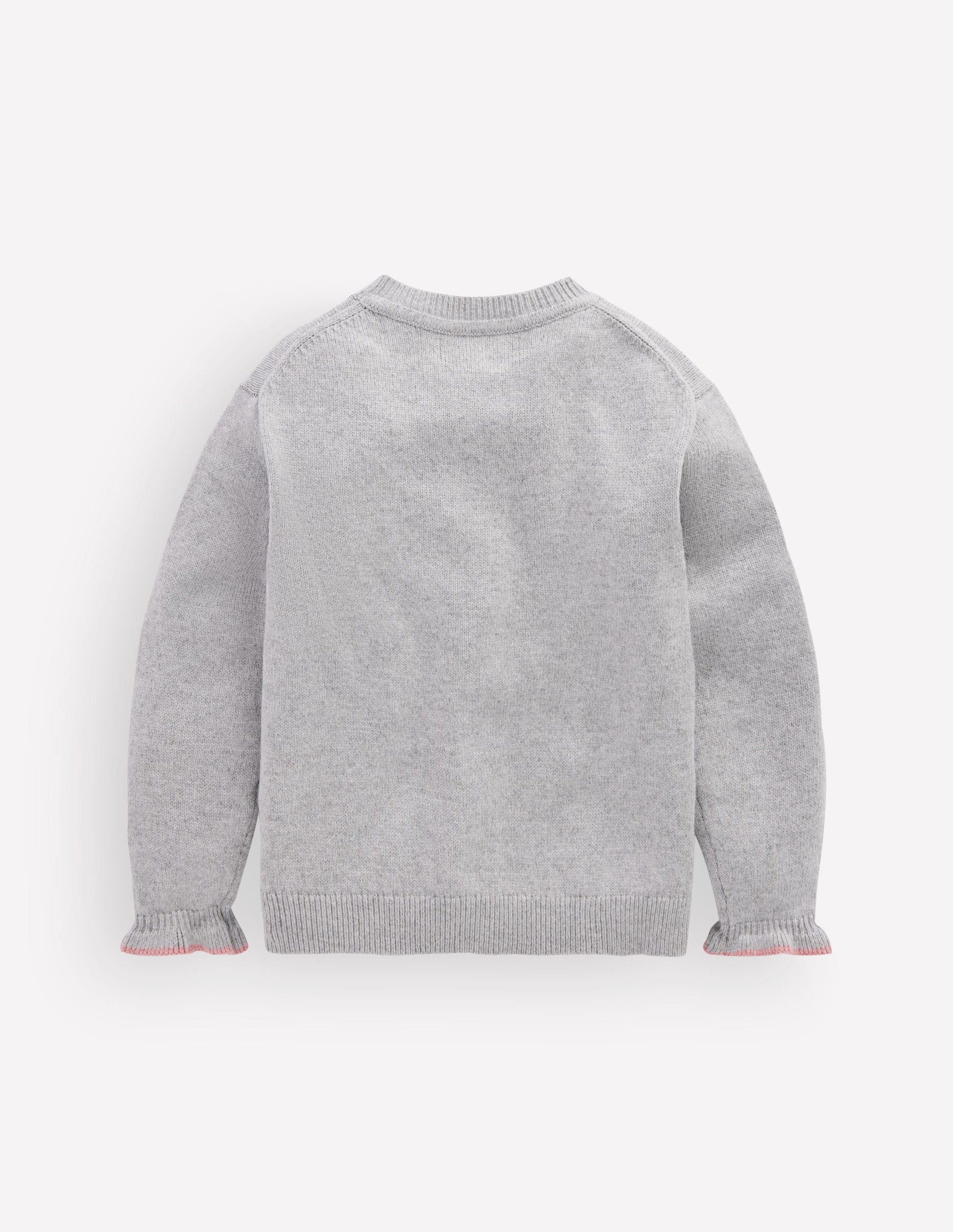 Cardigan à volants pour tous les jours-Gris chiné-4