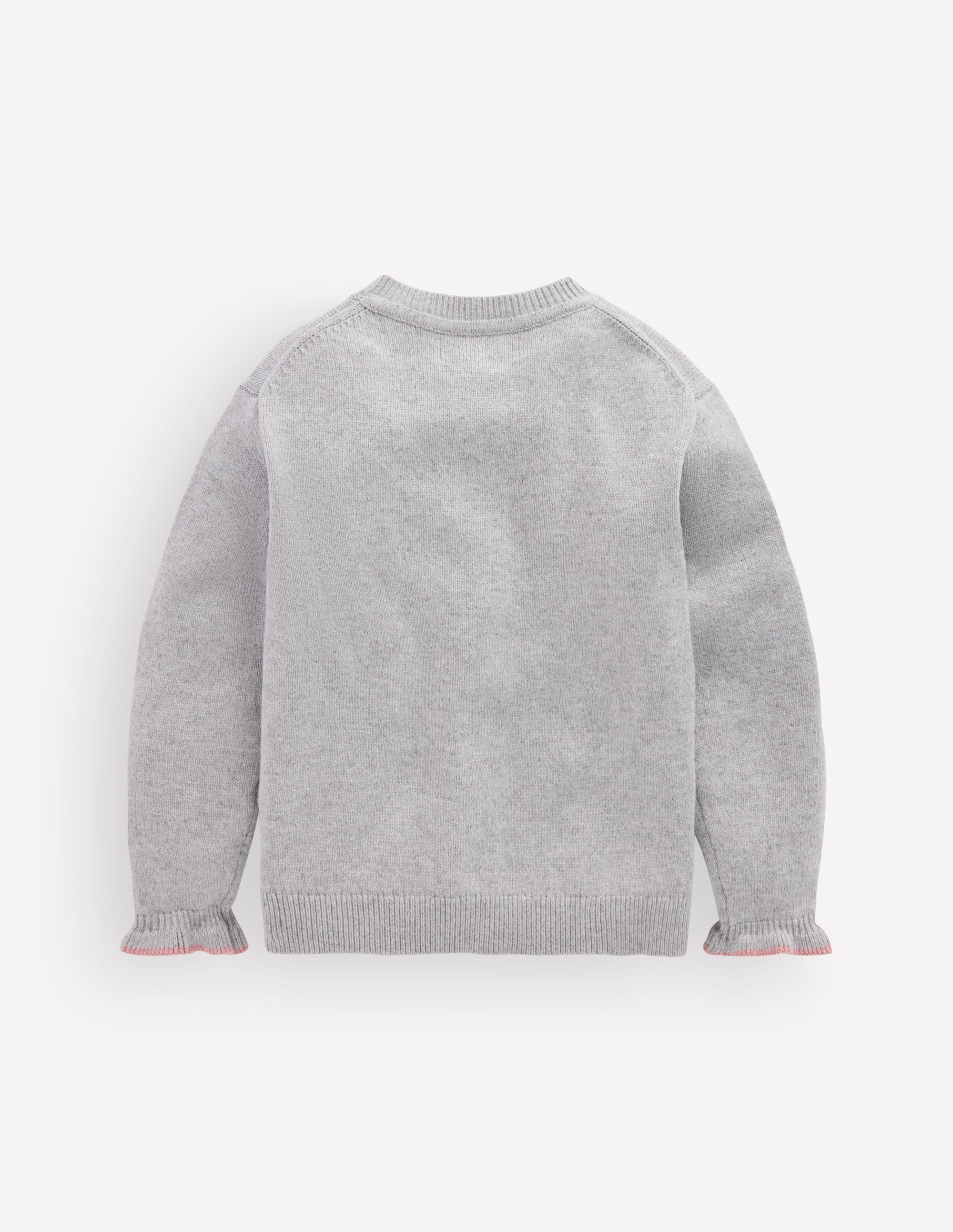 Cardigan à volants pour tous les jours-Gris chiné - Image 4