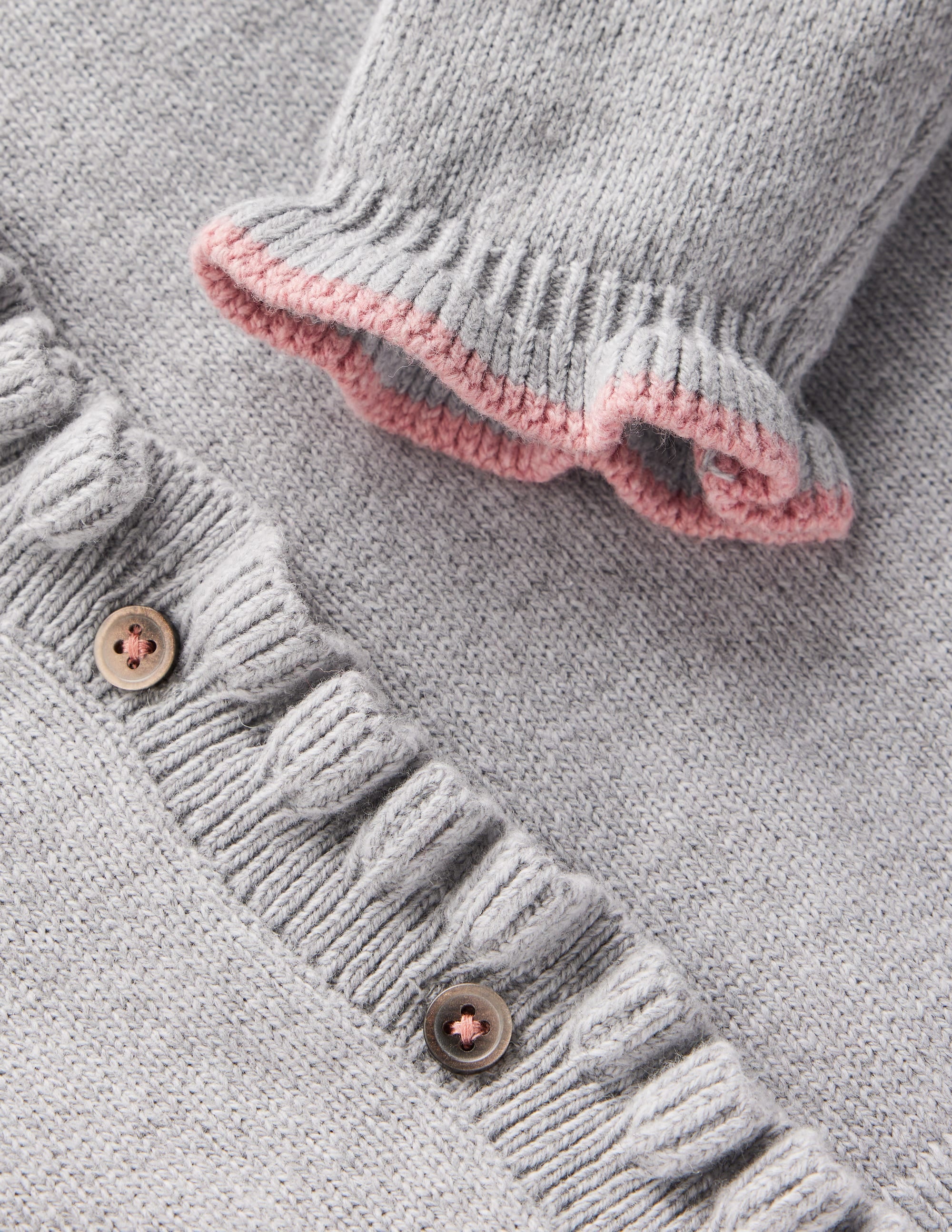 Cardigan à volants pour tous les jours-Gris chiné - Image 5
