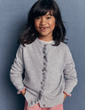 Cardigan à volants pour tous les jours-Gris chiné