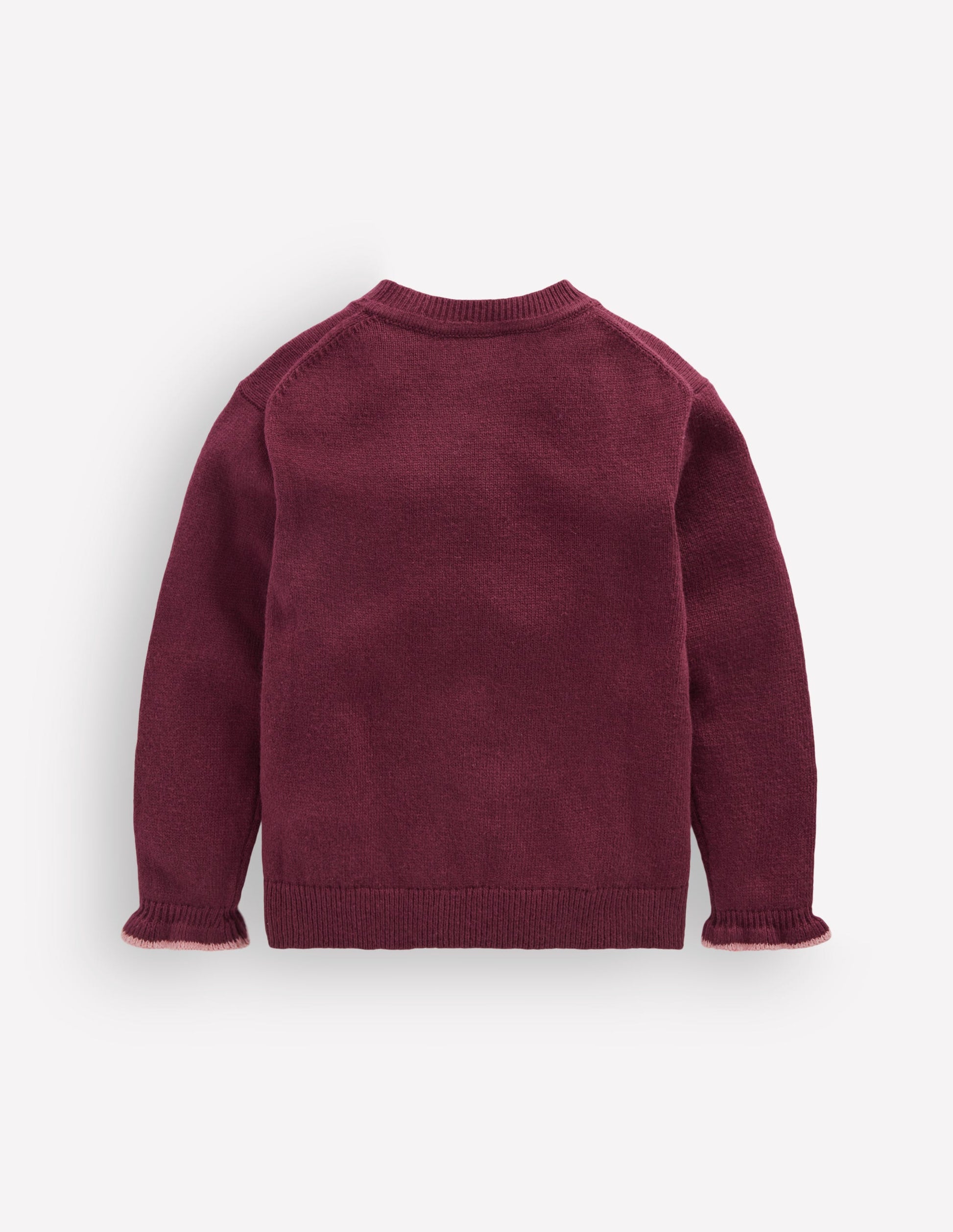Strickjacke mit Rüschen für jeden Tag-Dunkelviolett-4