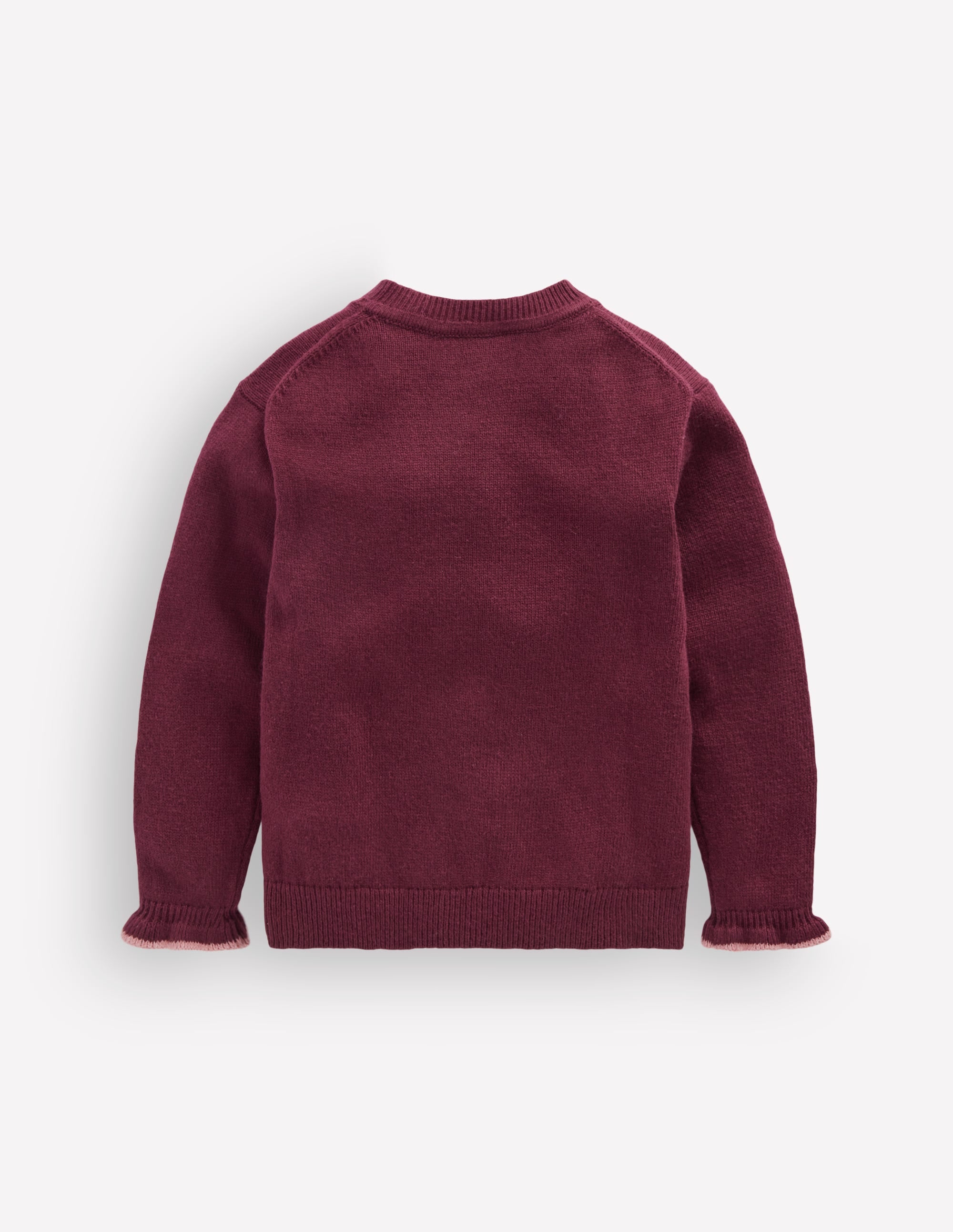 Strickjacke mit Rüschen für jeden Tag-Dunkelviolett - Image 4