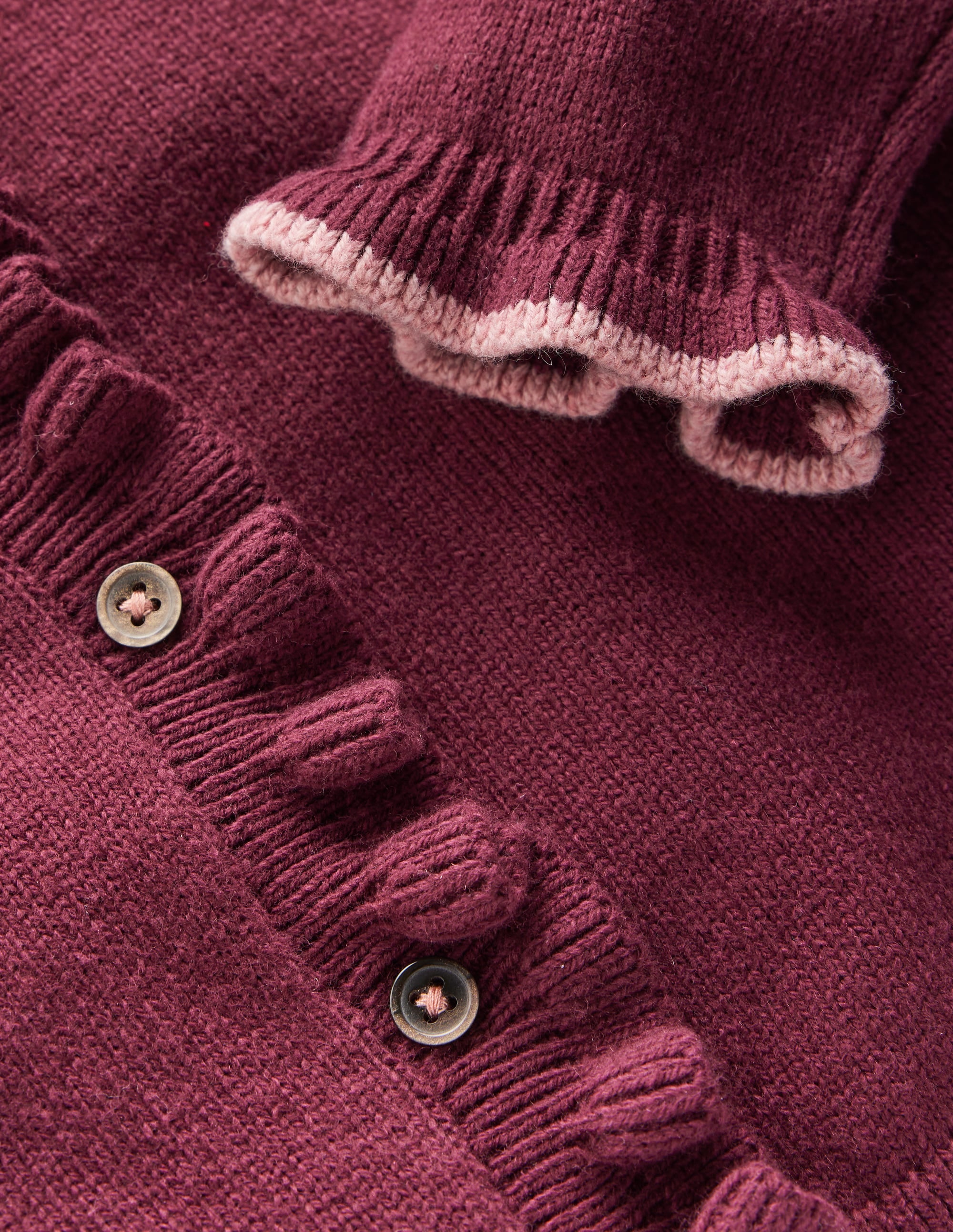 Strickjacke mit Rüschen für jeden Tag-Dunkelviolett - Image 5