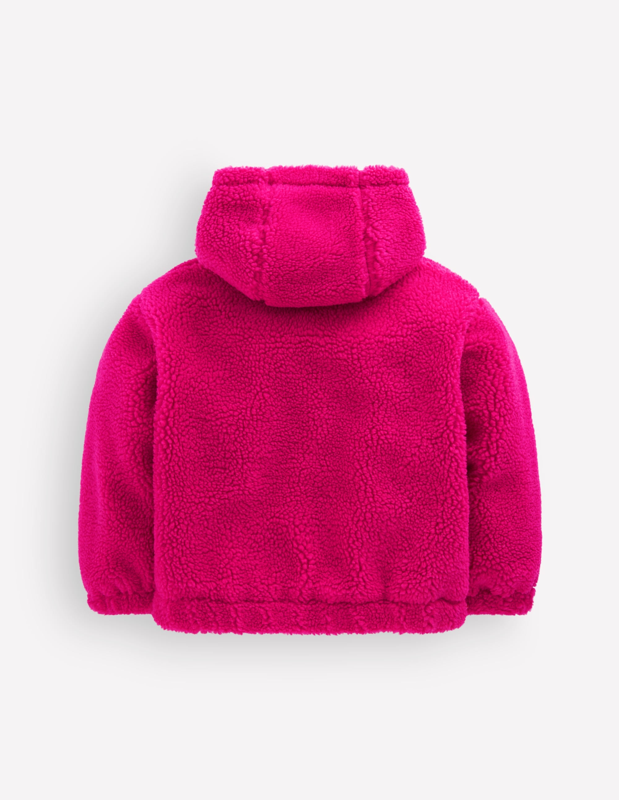 Lockere Teddyfelljacke mit Reißverschluss-Fuchsia-Violett - Image 2