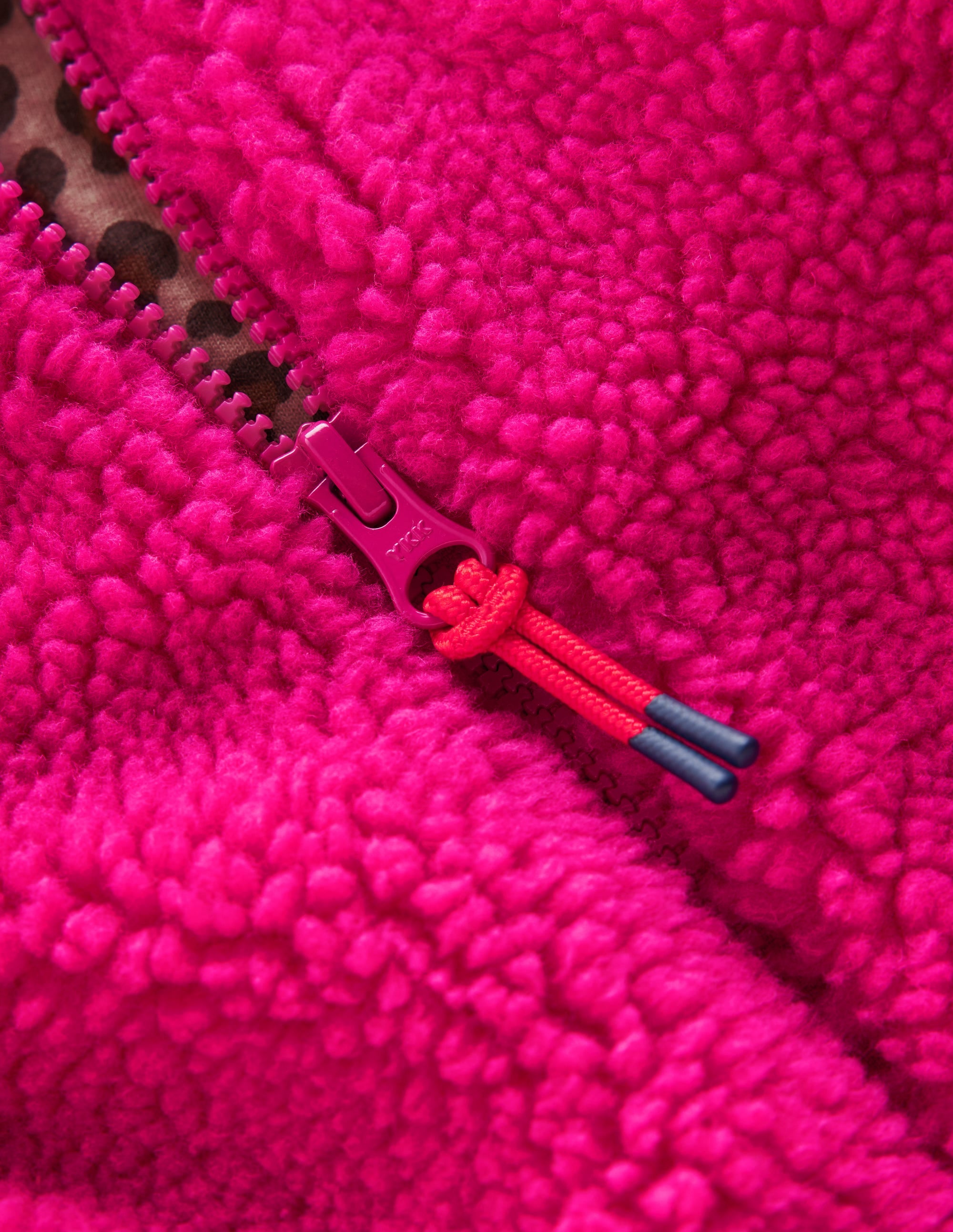 Lockere Teddyfelljacke mit Reißverschluss-Fuchsia-Violett - Image 3