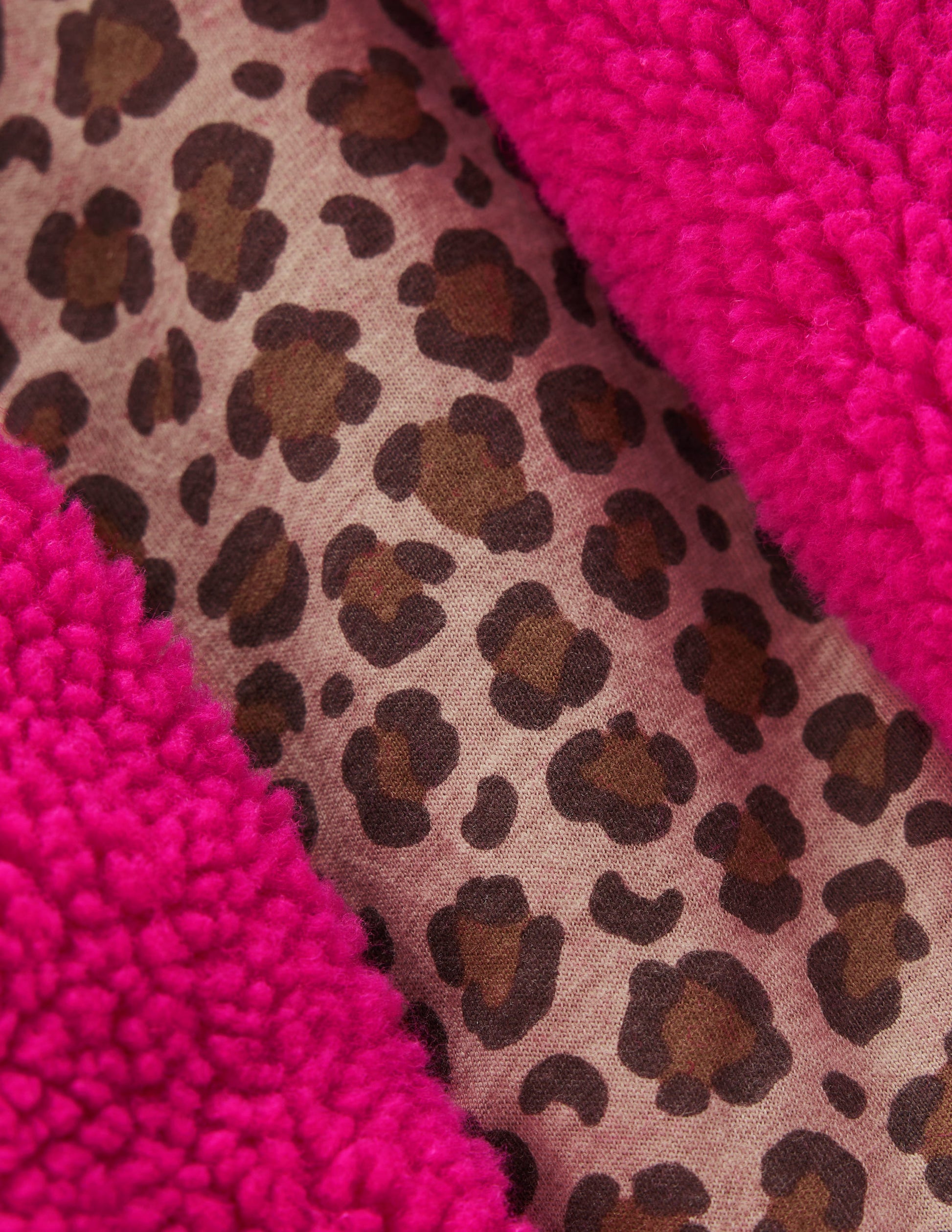 Lockere Teddyfelljacke mit Reißverschluss-Fuchsia-Violett-5
