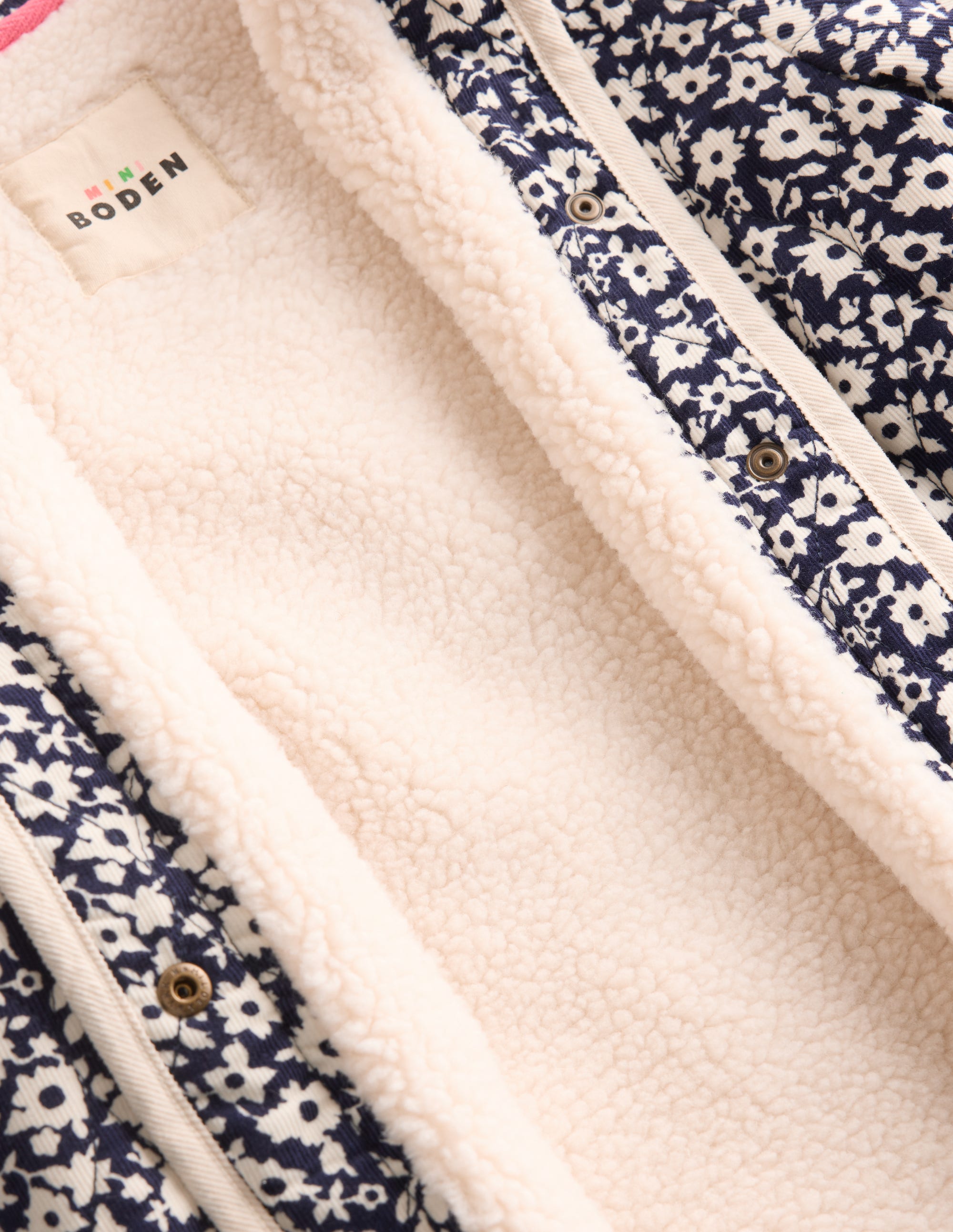 Gesteppte Cordjacke-Navy mit Blumenmuster - Image 5