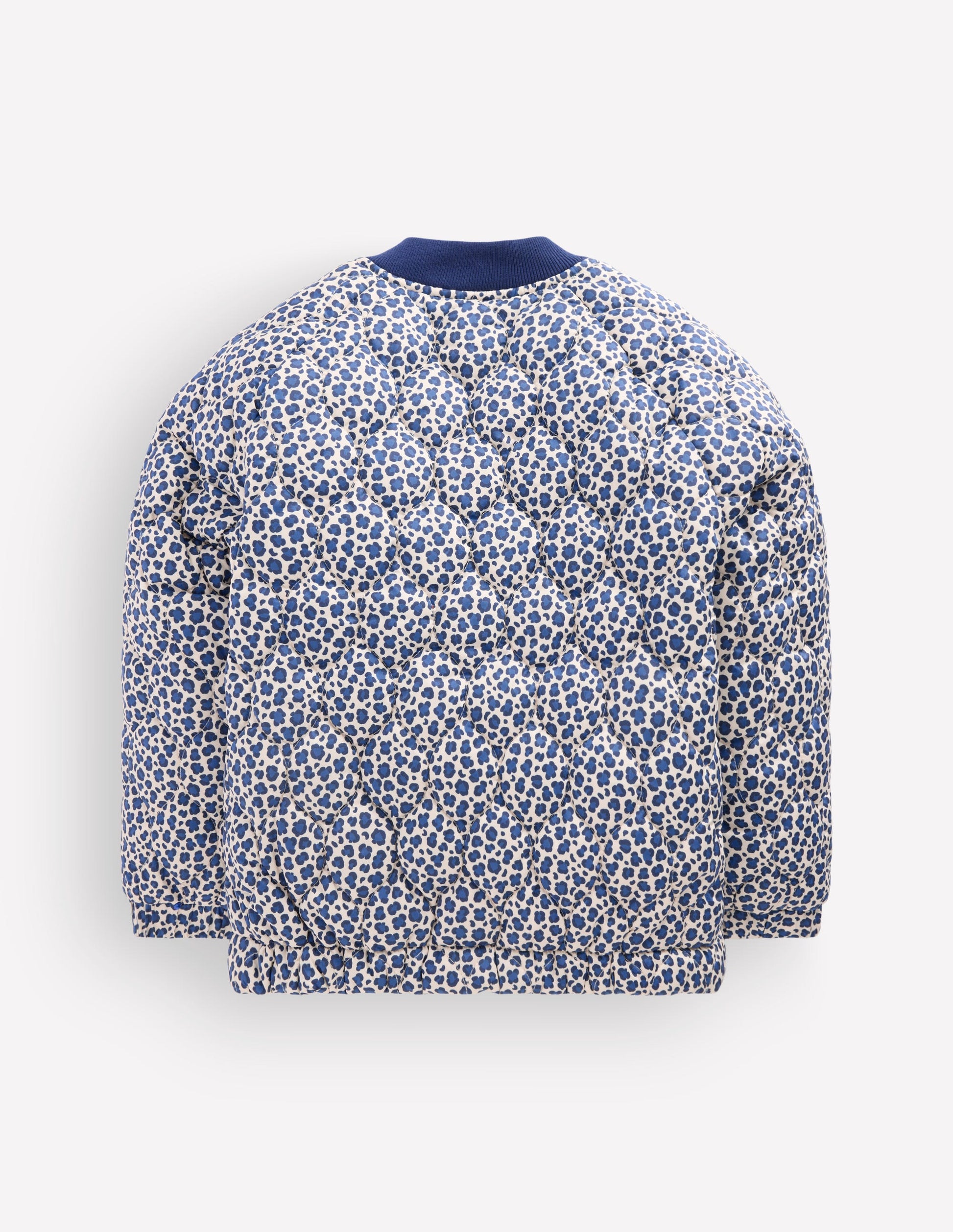 Gesteppte Bomberjacke-Calico-Weiß/Blaues Leopardenmuster-2