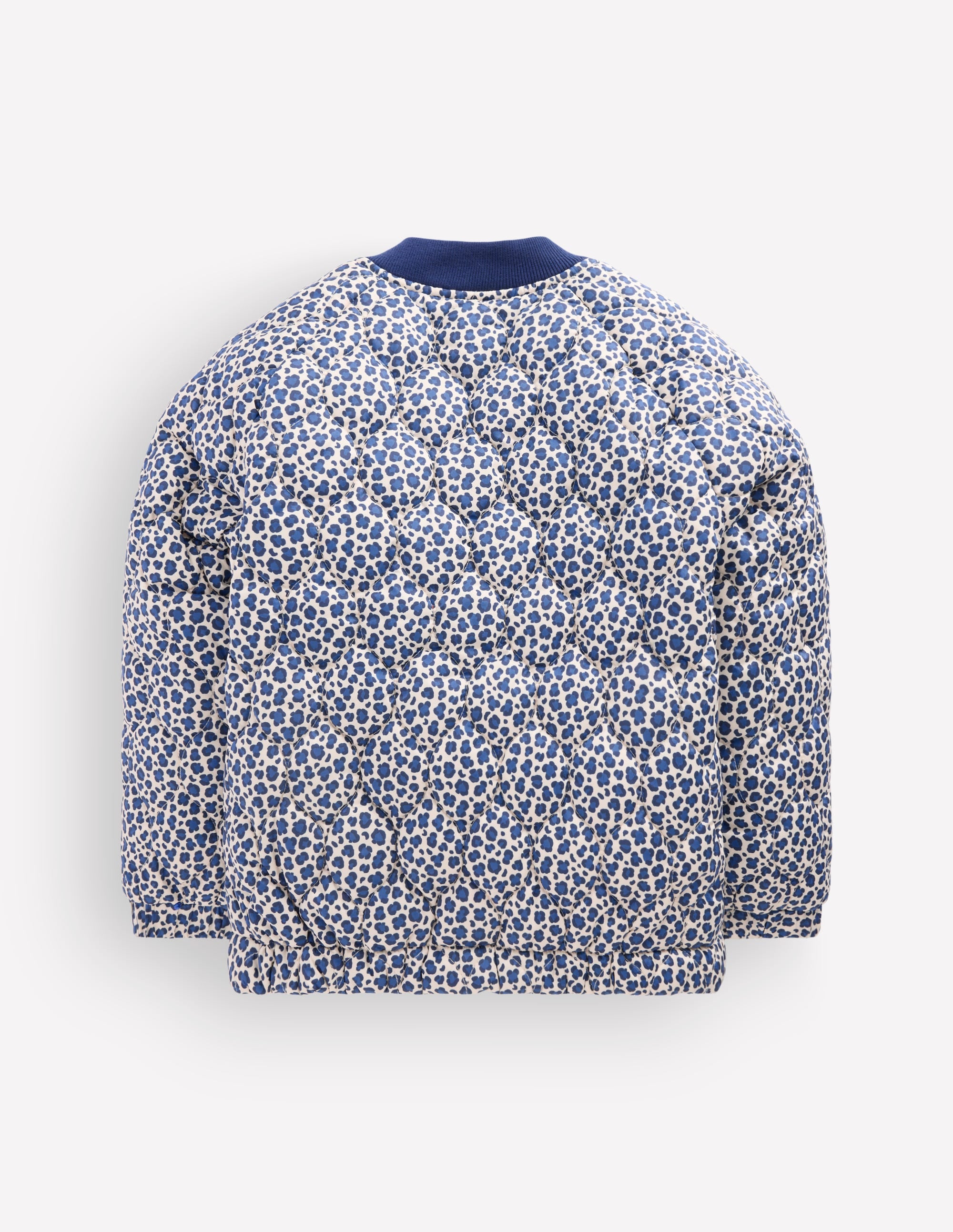Gesteppte Bomberjacke-Calico-Weiß/Blaues Leopardenmuster - Image 2