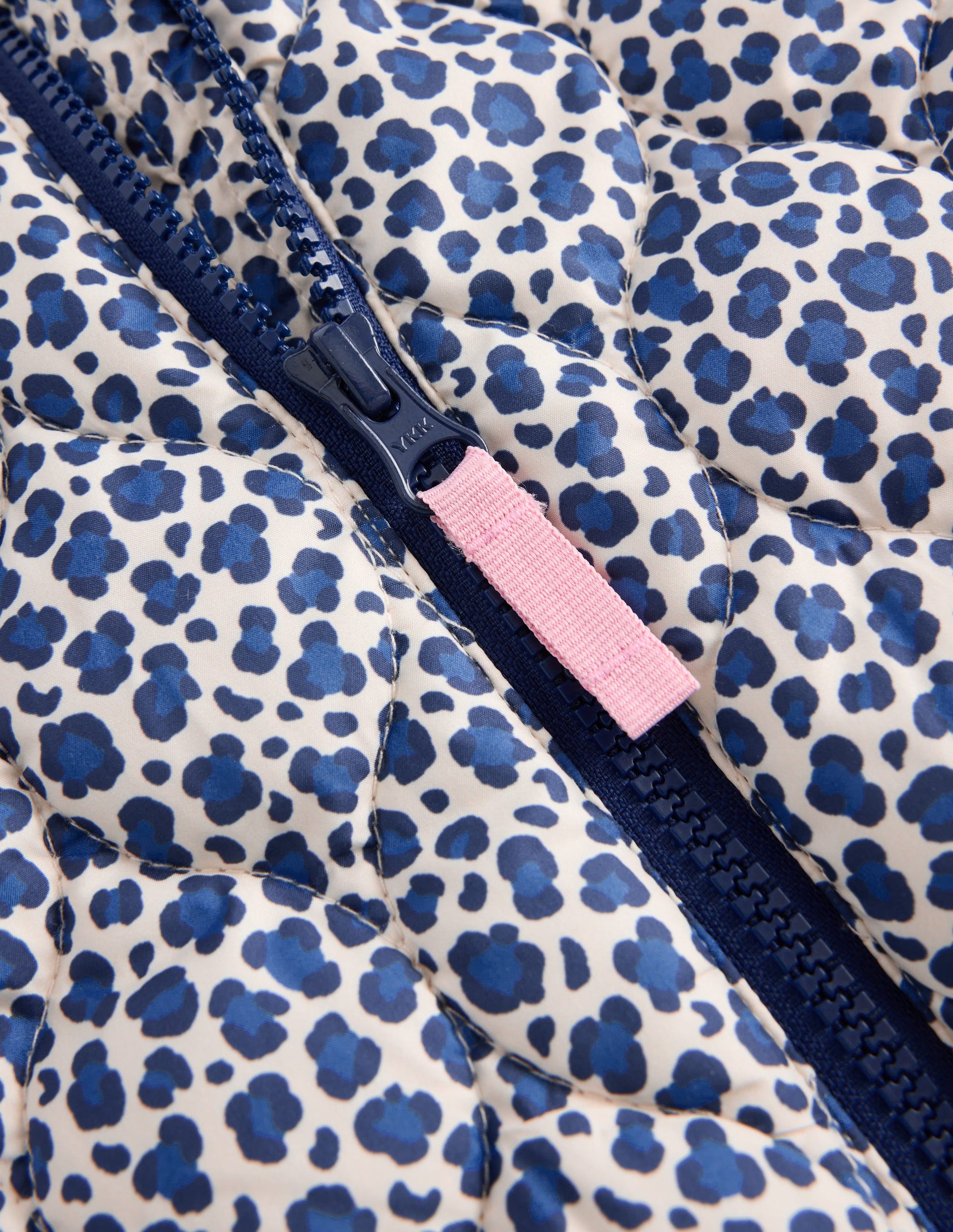 Gesteppte Bomberjacke-Calico-Weiß/Blaues Leopardenmuster-5