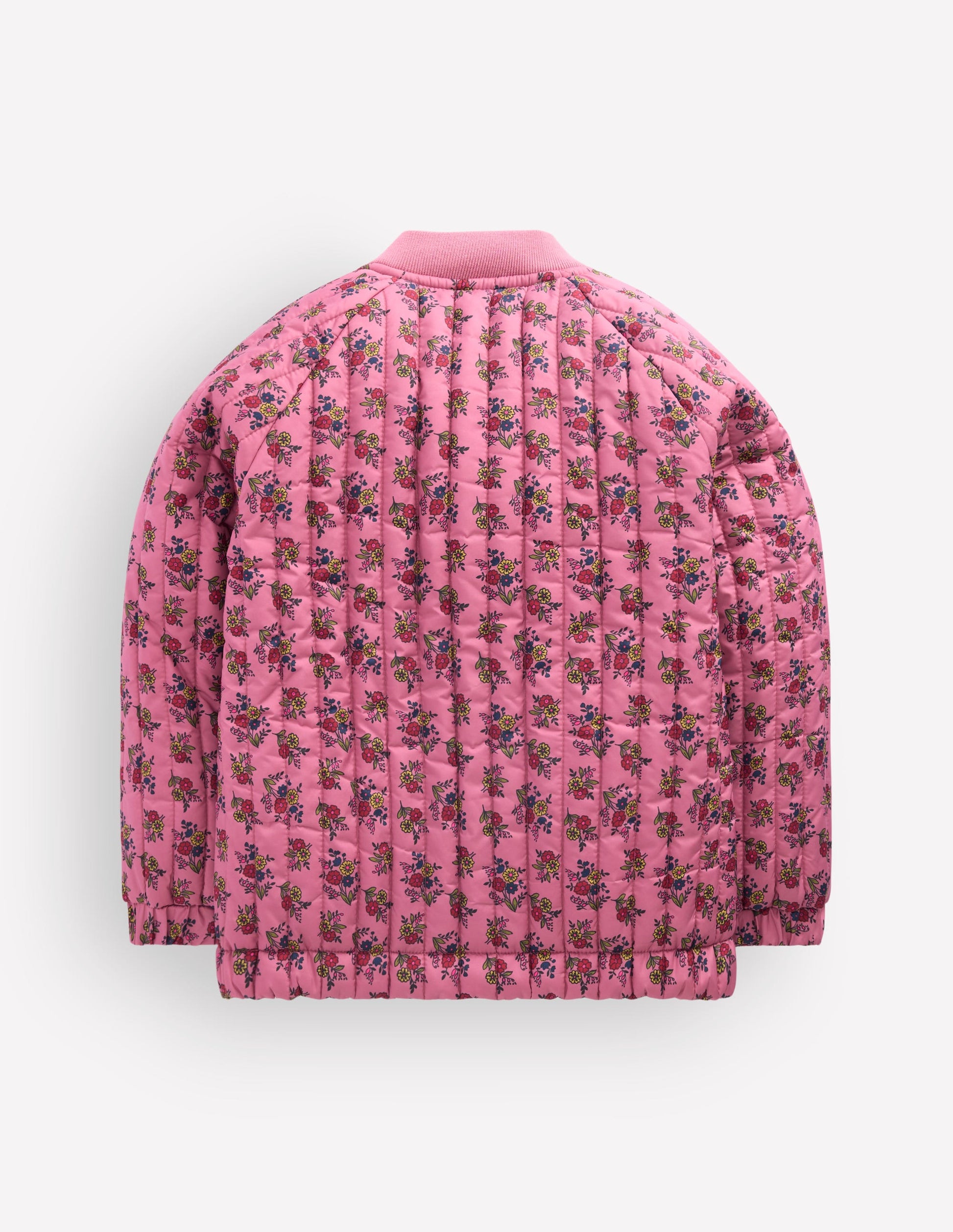 Gesteppte Bomberjacke-Vintage-Rosa Sprießender Garten-2