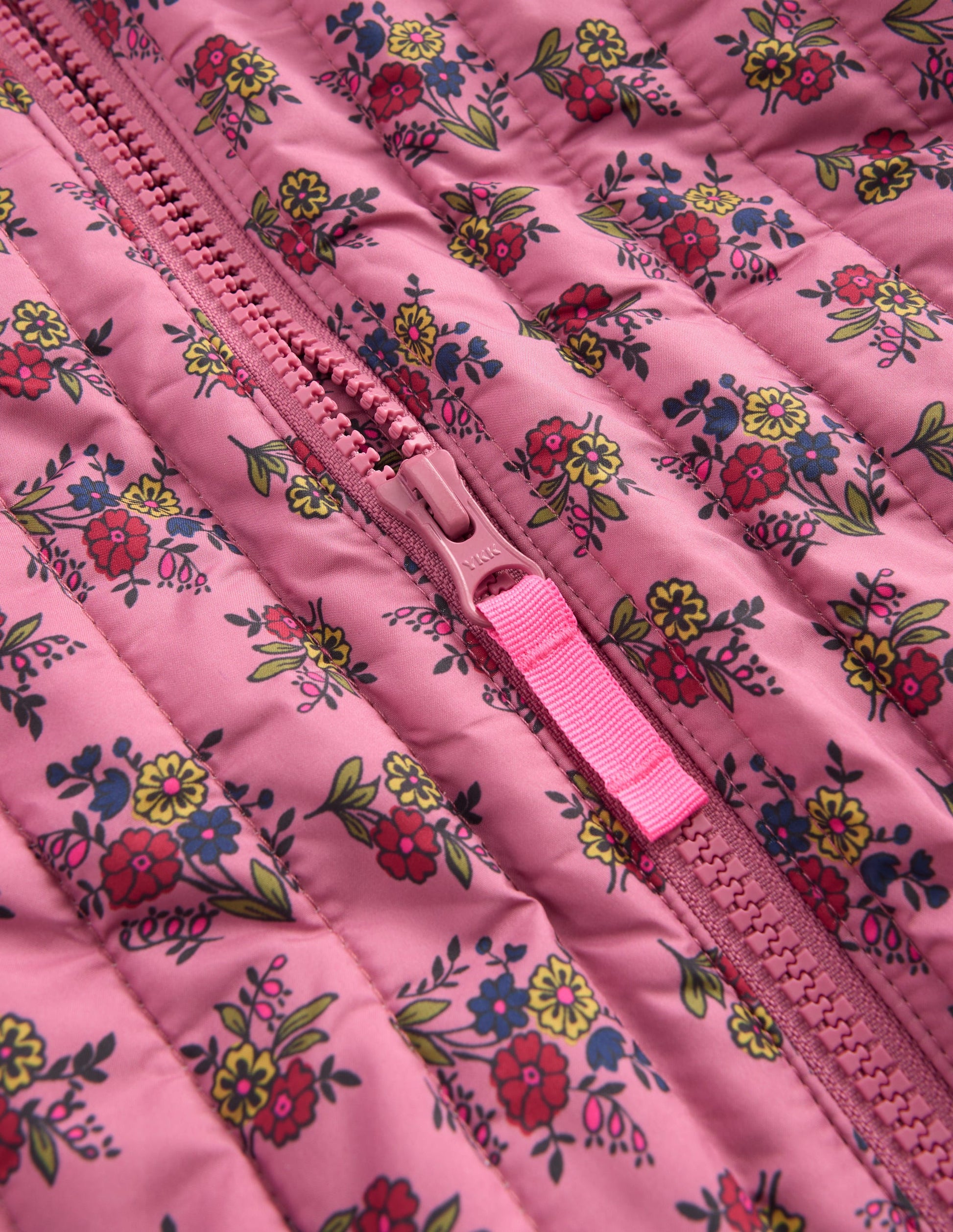 Gesteppte Bomberjacke-Vintage-Rosa Sprießender Garten-3