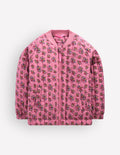 Gesteppte Bomberjacke-Vintage-Rosa Sprießender Garten