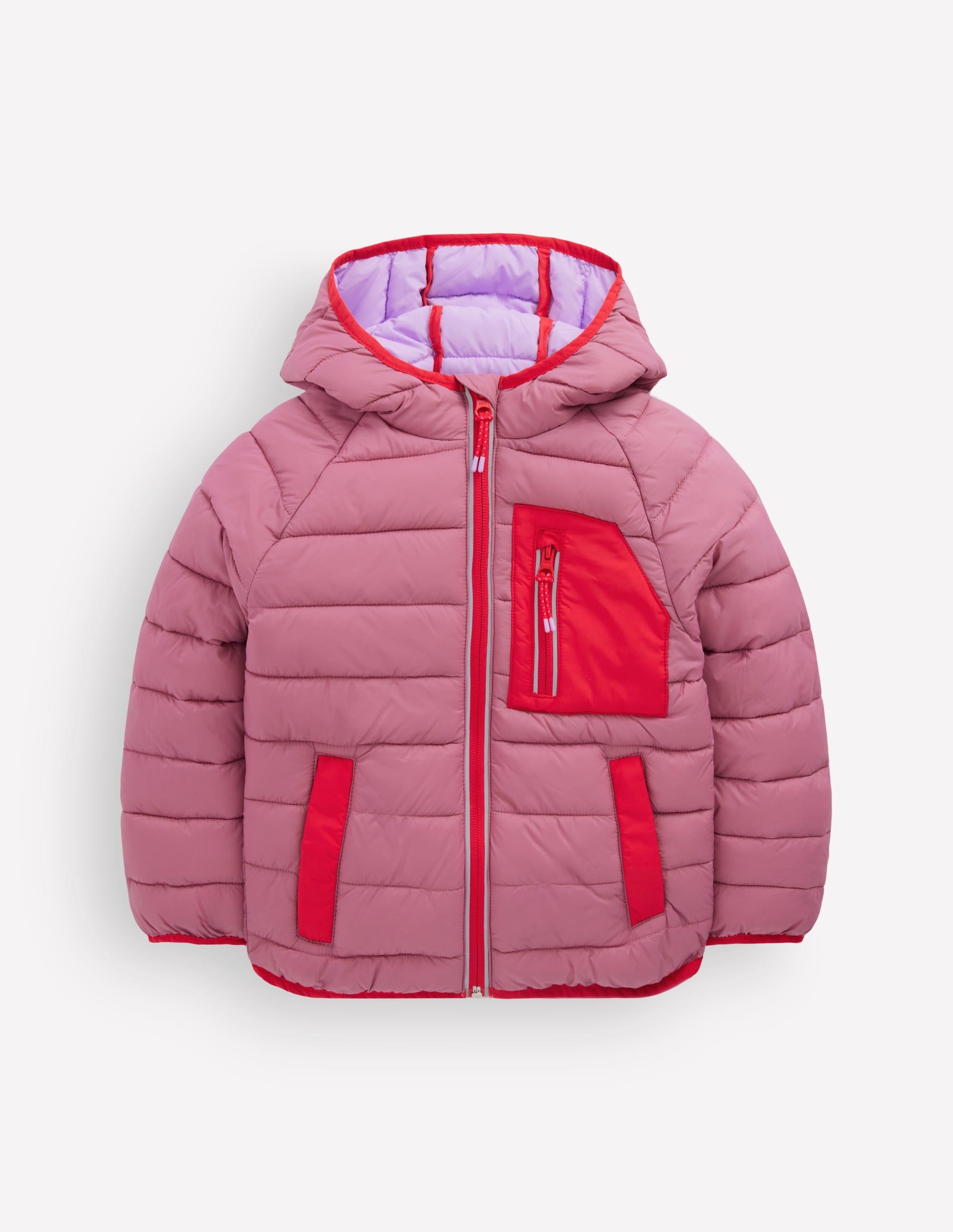 Bequem verstaubare, wattierte Jacke-Rosa Heide - Image 3