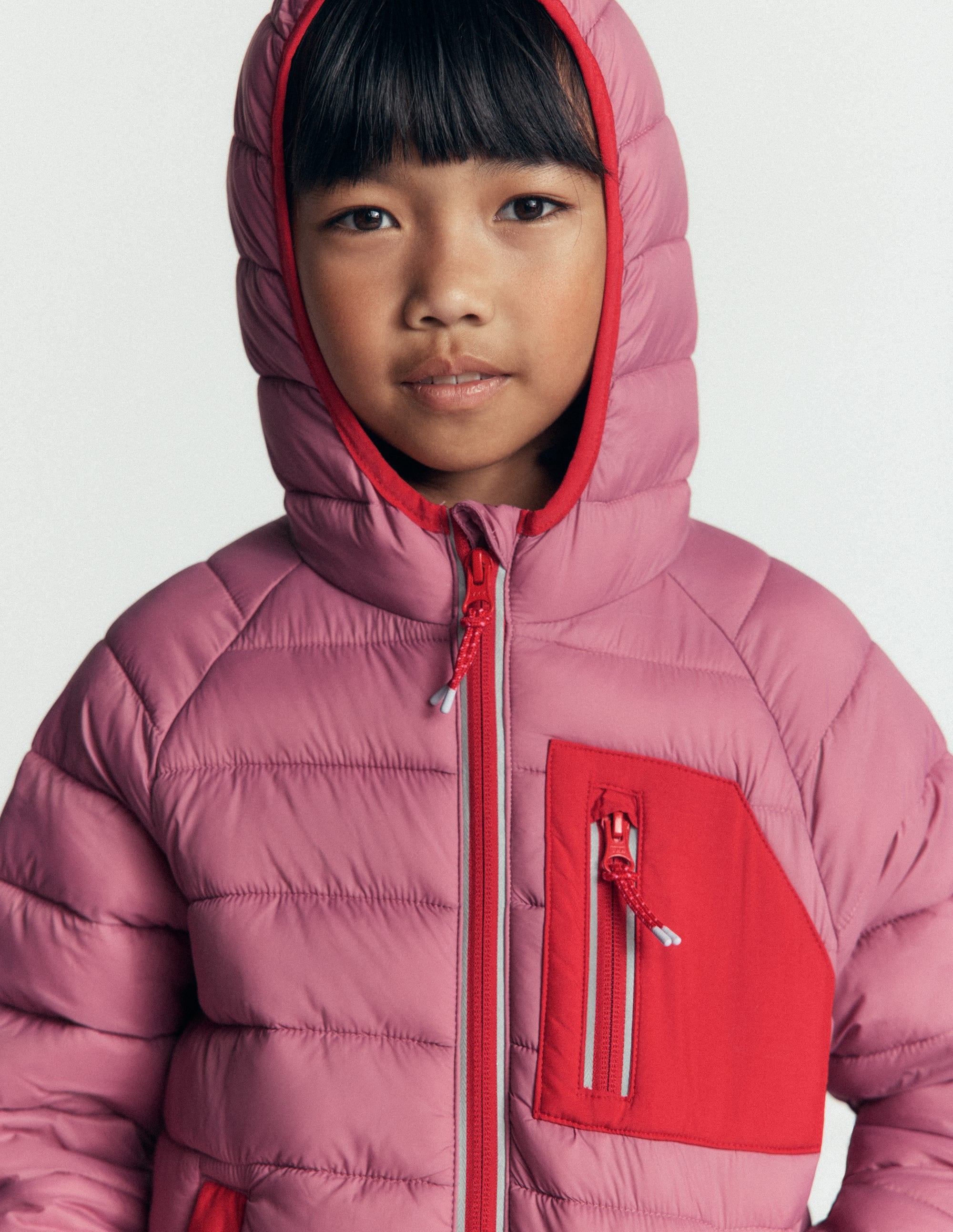 Bequem verstaubare, wattierte Jacke-Rosa Heide - Image 1