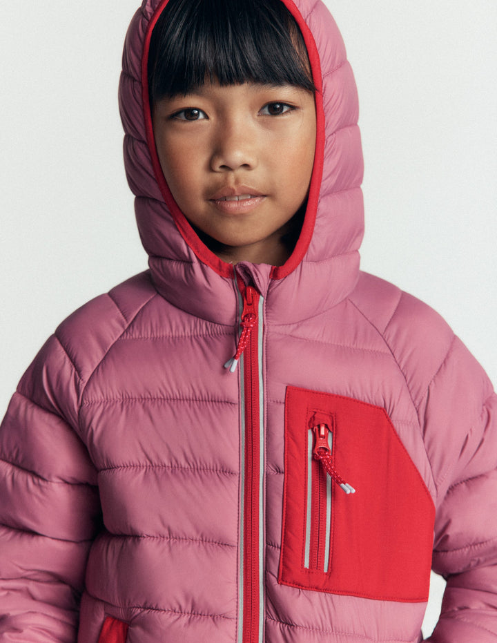 Pack-away Padded Jacket-Pink Heather