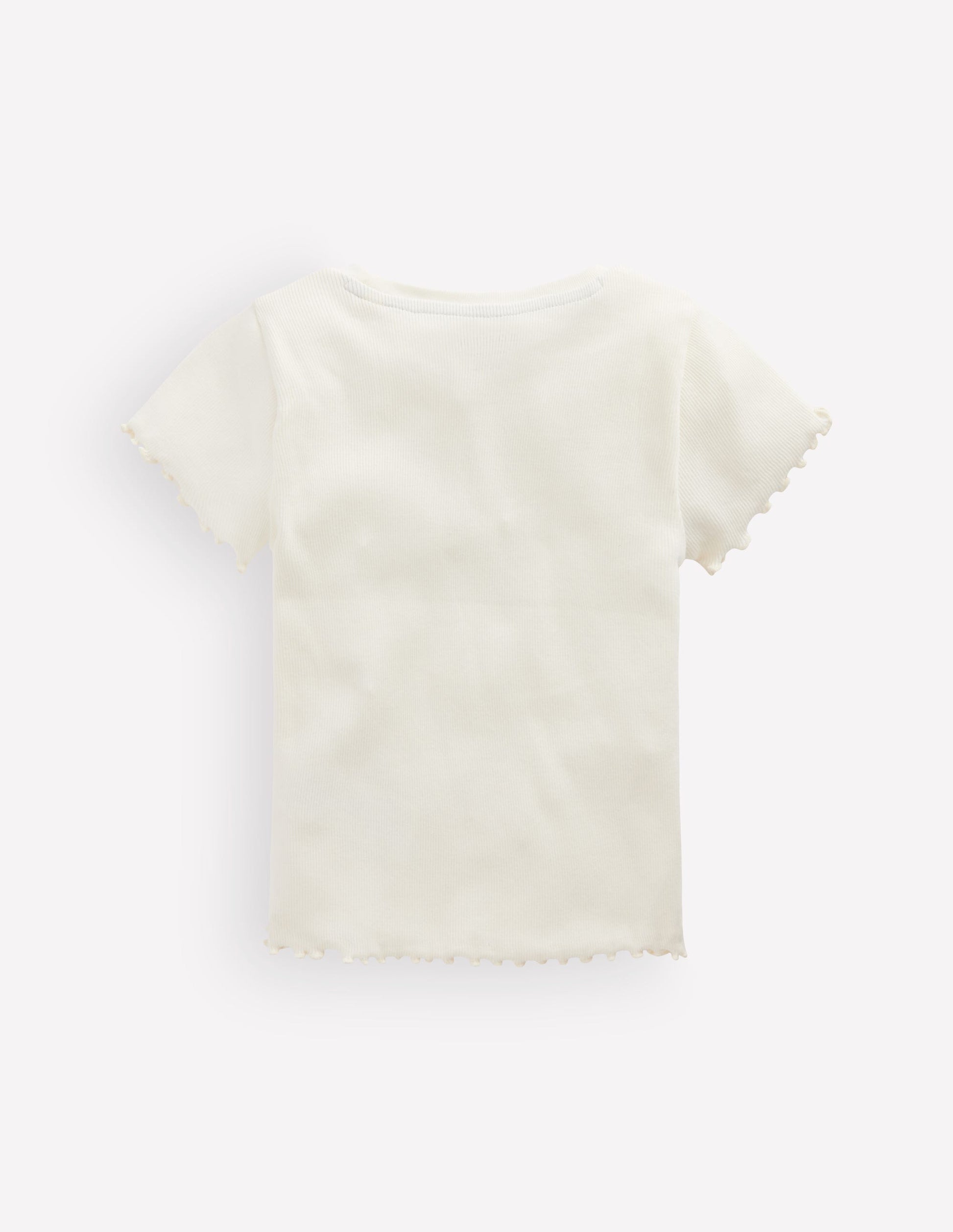 Geripptes T-Shirt-Sanftes Naturweiß-2