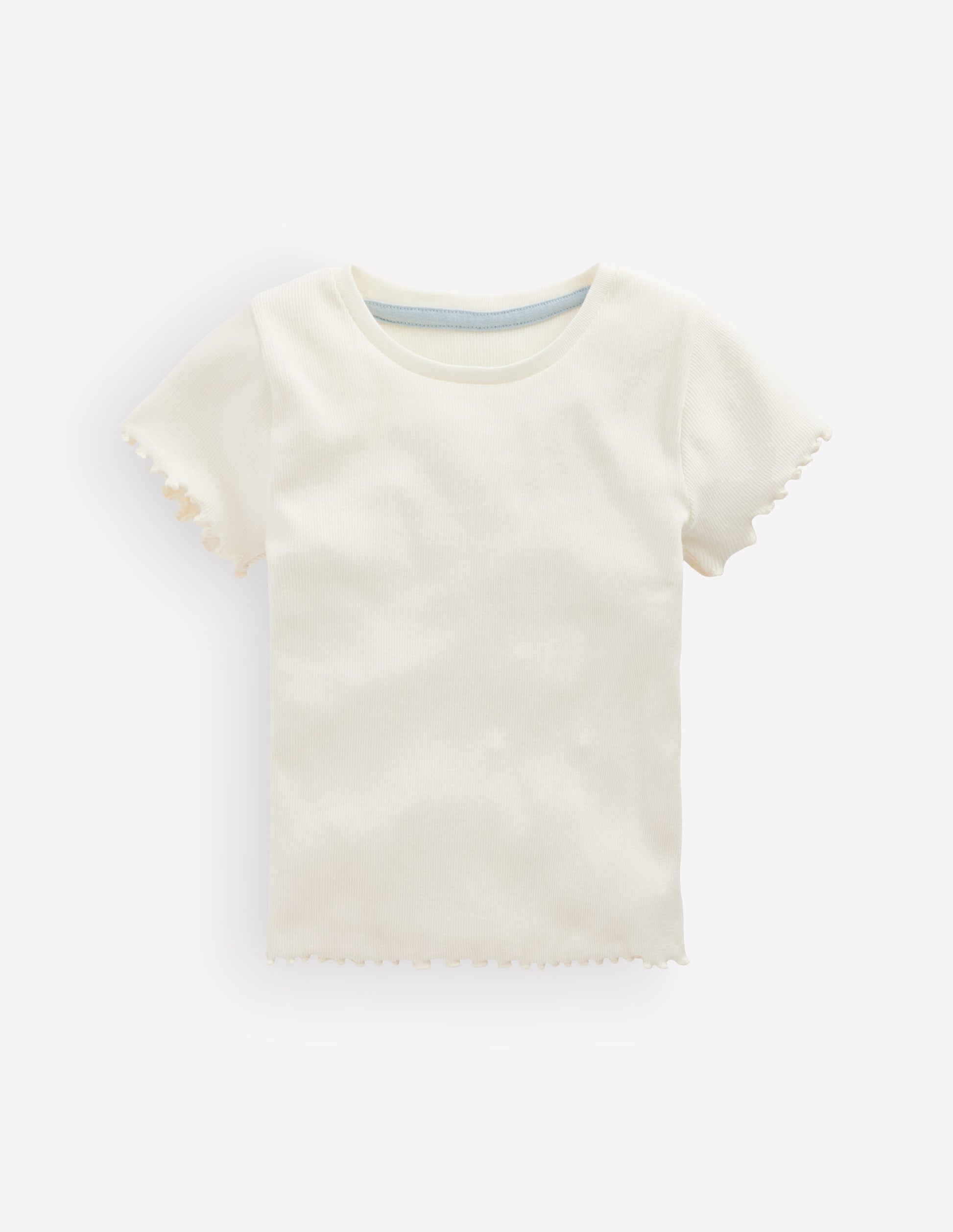 Geripptes T-Shirt-Sanftes Naturweiß-1