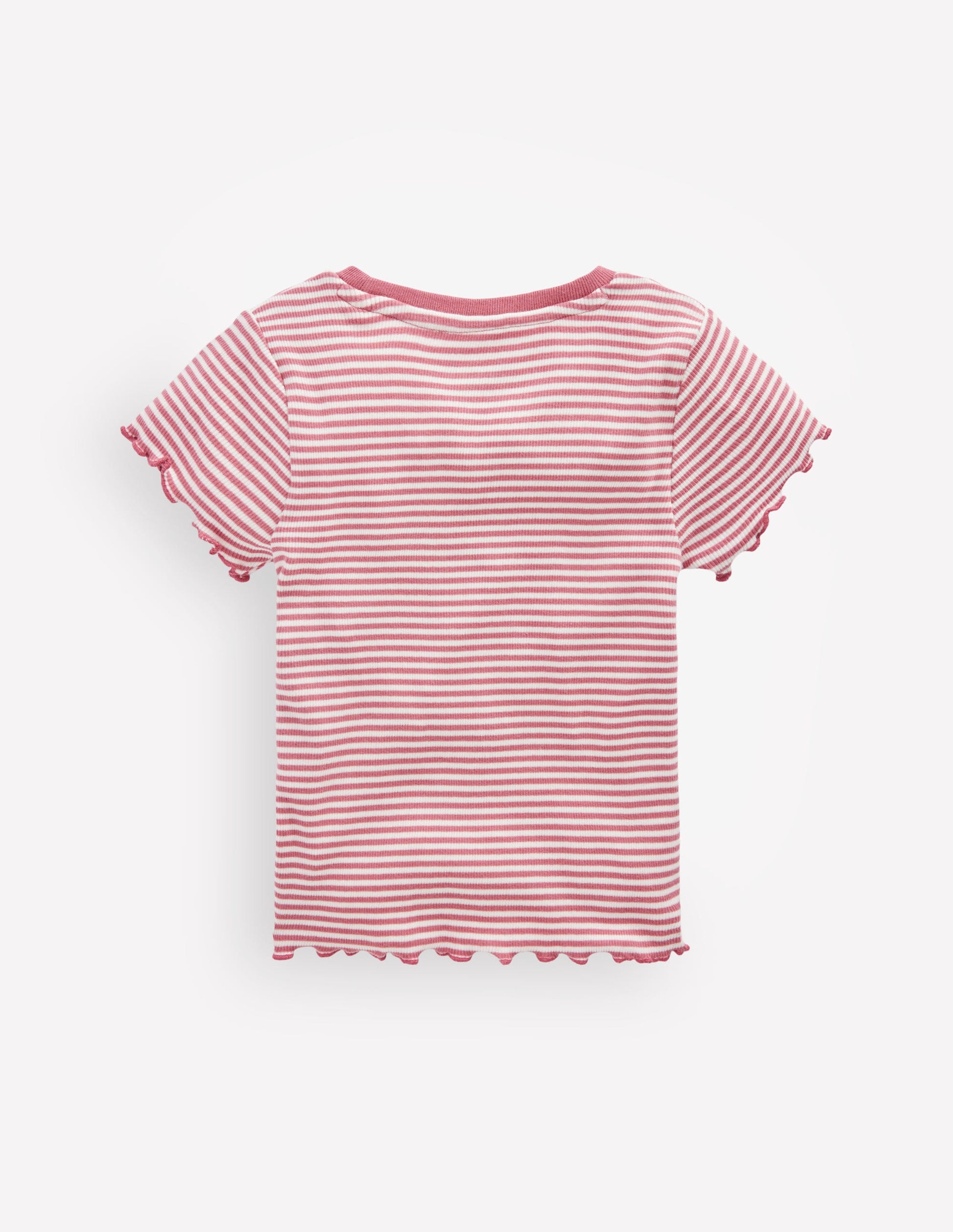 Geripptes T-Shirt-Rosa mit Streifen-3