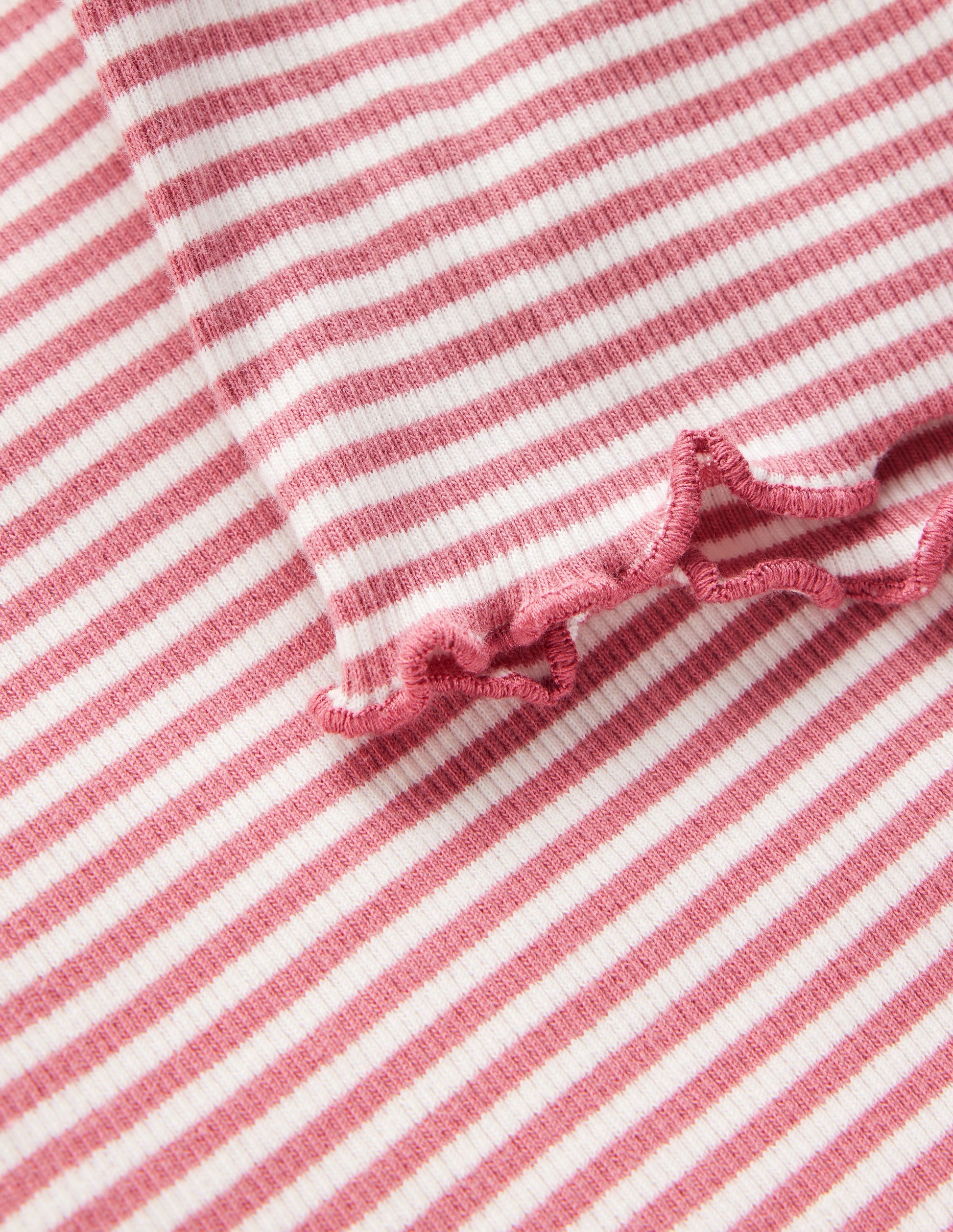 Geripptes T-Shirt-Rosa mit Streifen-4
