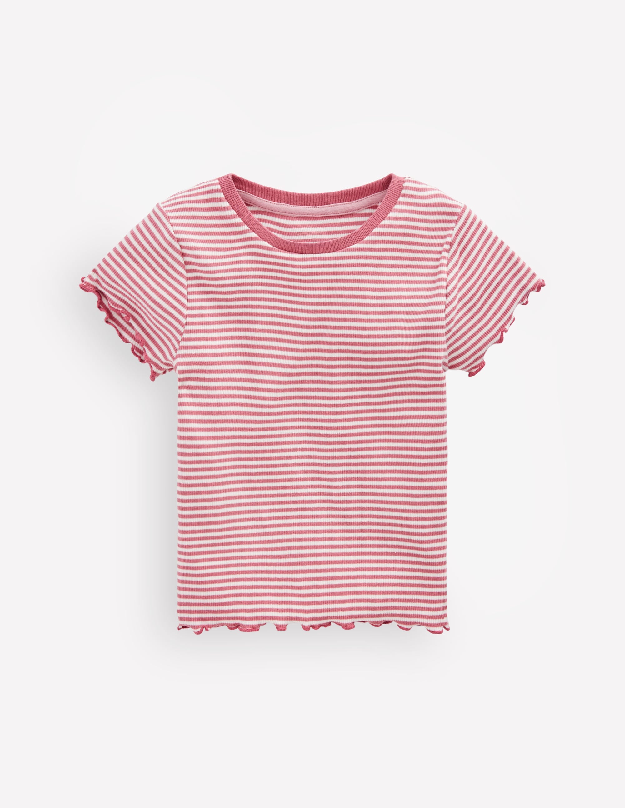 Geripptes T-Shirt-Rosa mit Streifen - Image 2