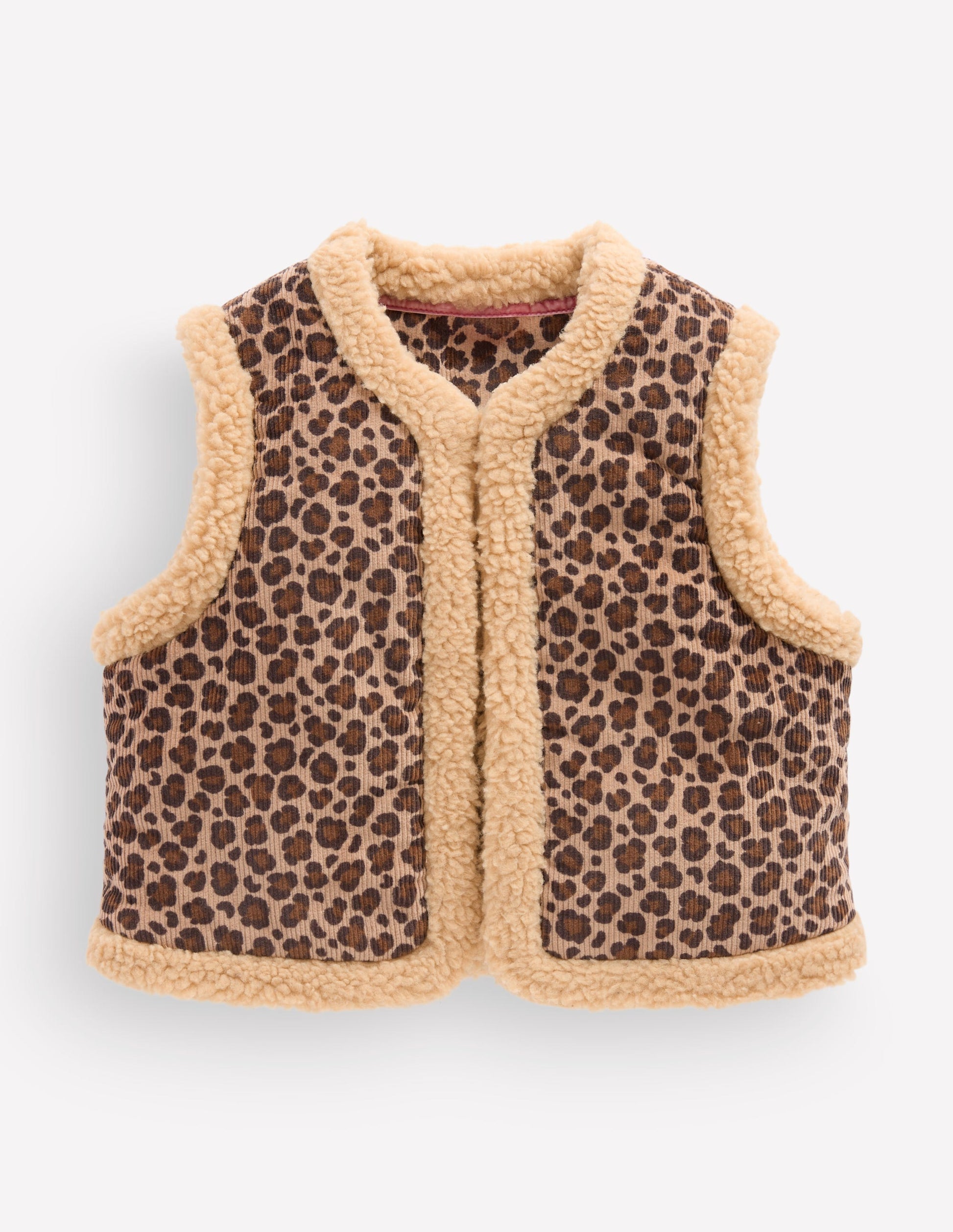 Teddyfellweste-Braun, Leopardenmuster-1