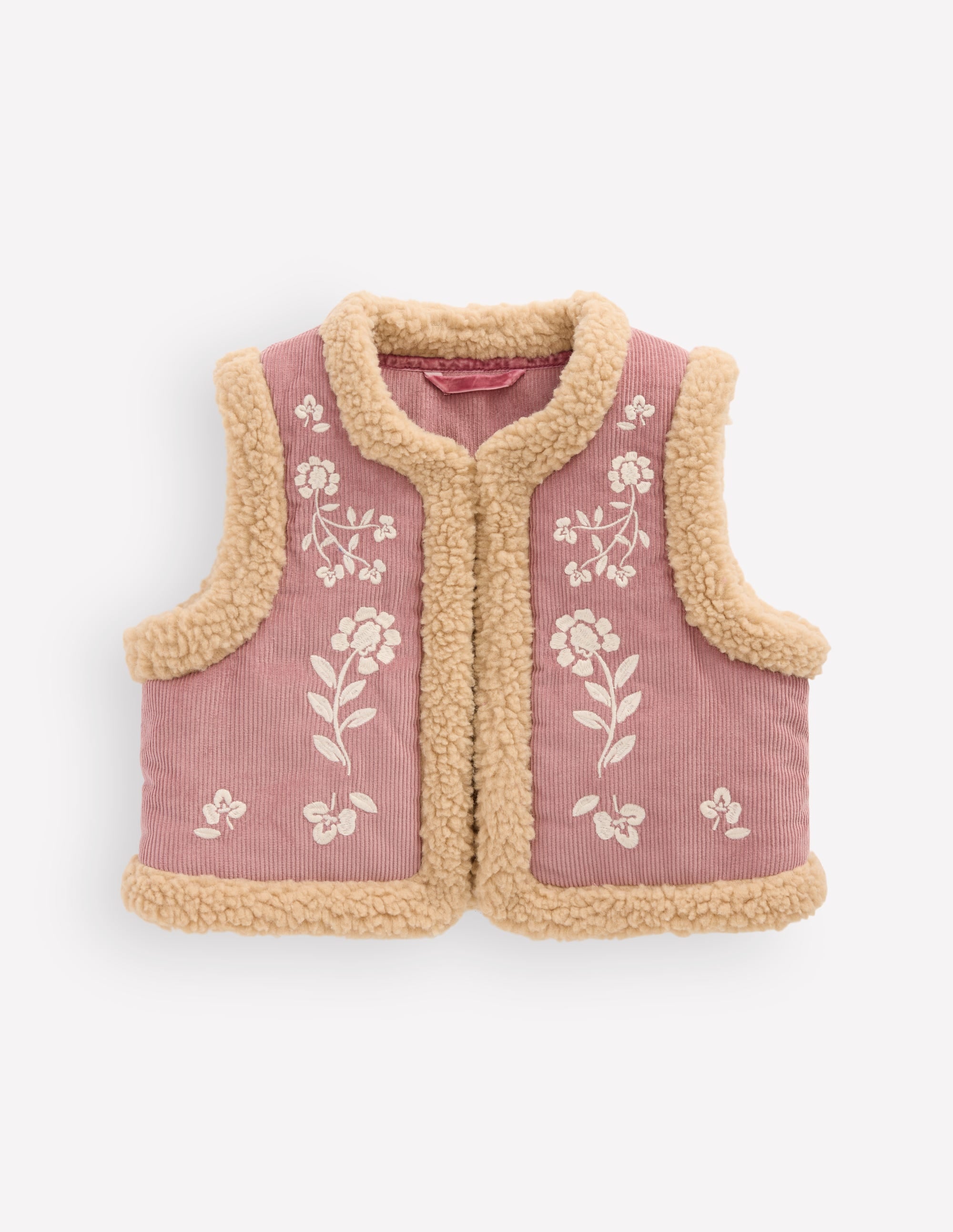 Teddyfellweste-Rosa Blumenmuster Stickerei - Image 2