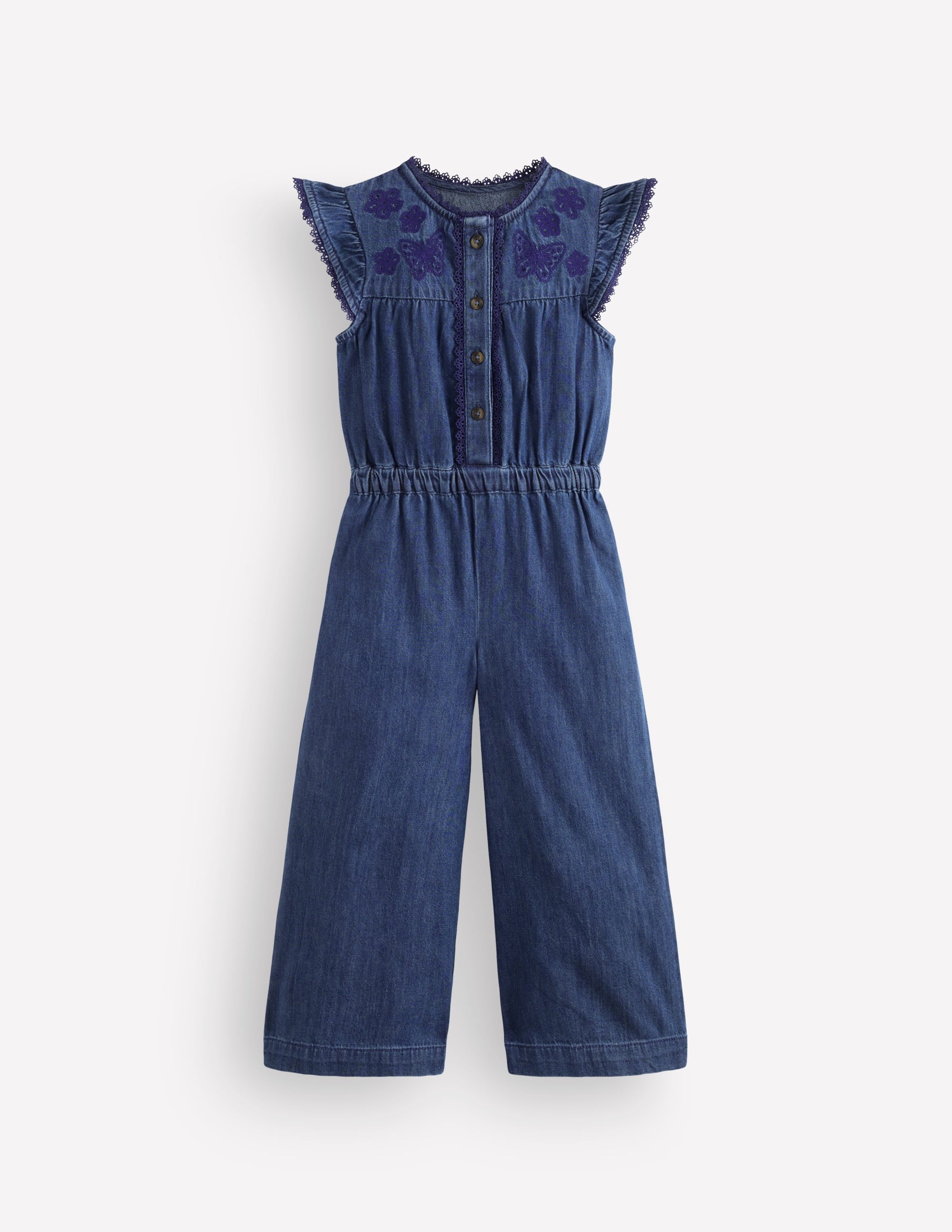 Jumpsuit aus Denim mit Flatterärmeln-Medium Vintage - Image 4