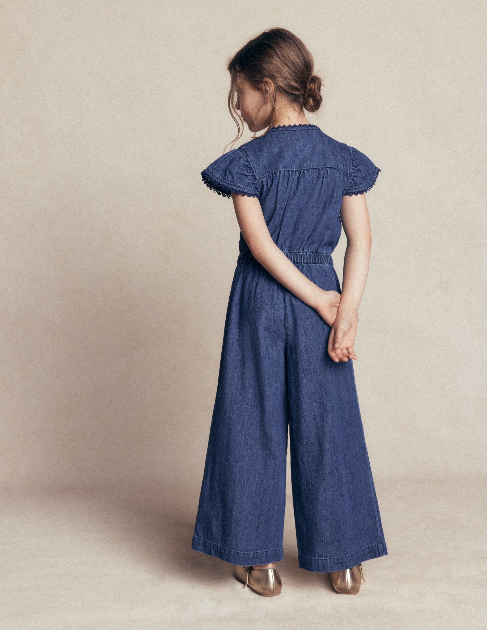 Jumpsuit aus Denim mit Flatterärmeln-Medium Vintage - Image 2