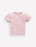 Jerseyoberteil mit Puffärmeln-Rosa Heide
