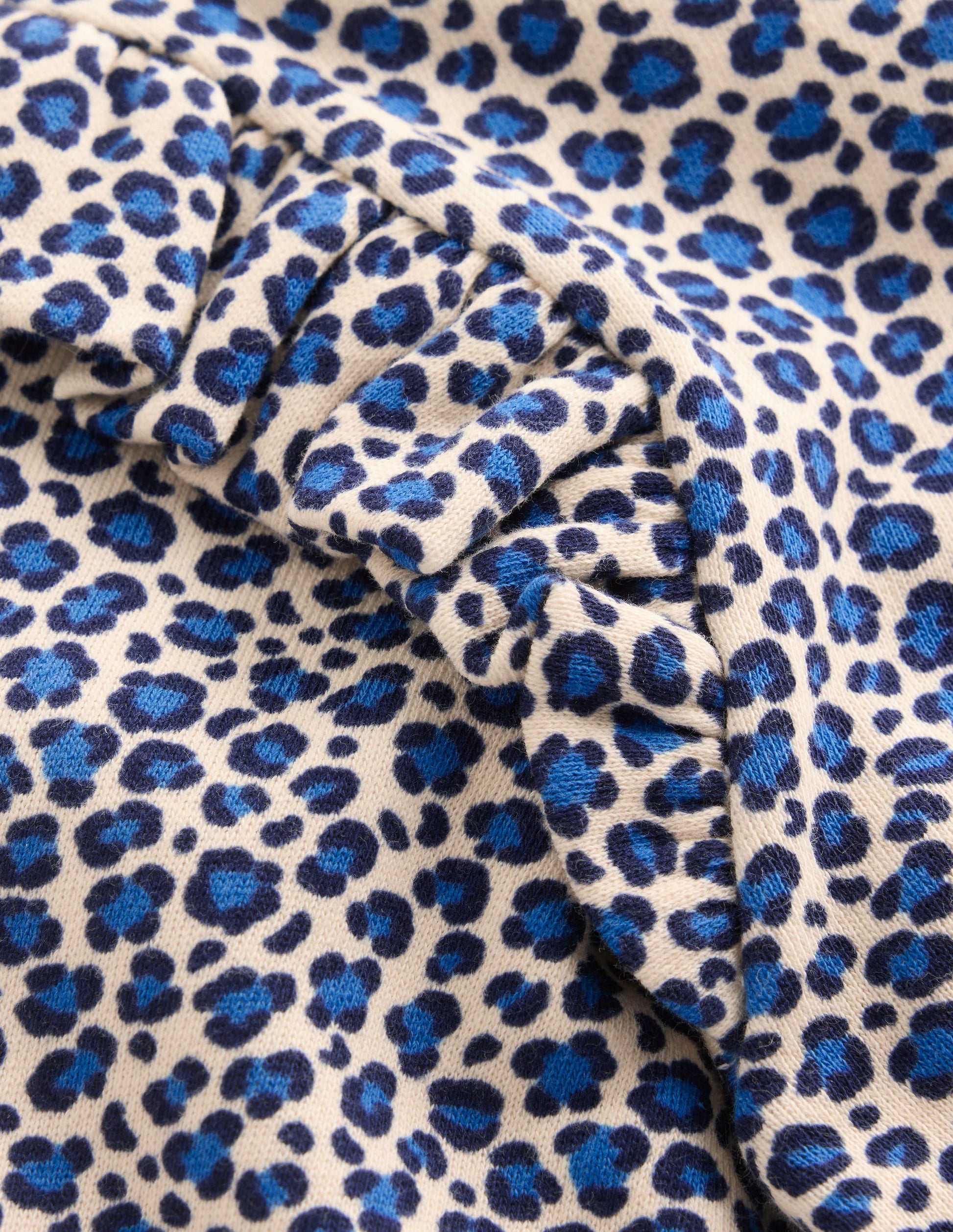Pretty Frill Sweatshirt-Calico White/ Blue Leopard-3