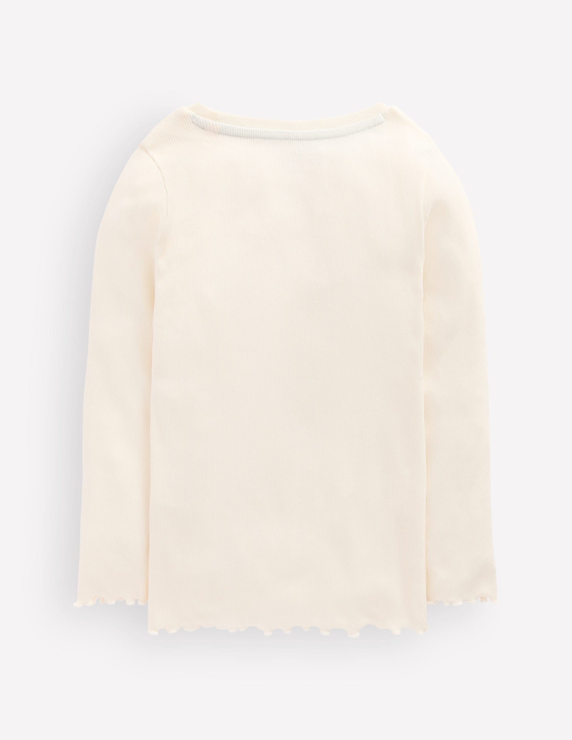 Geripptes Langarmshirt-Sanftes Naturweiß-2