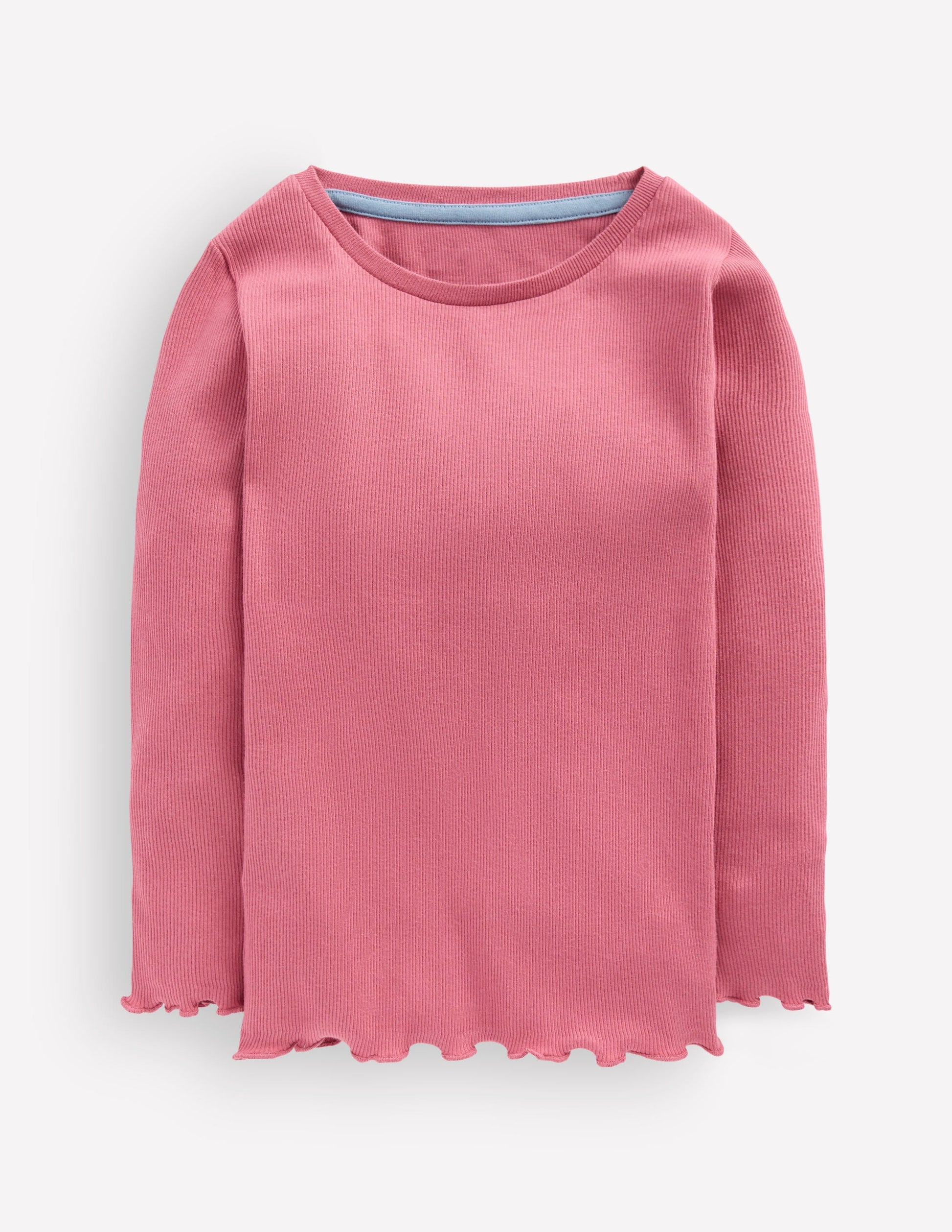 Geripptes Langarmshirt-Rosa Heide-1