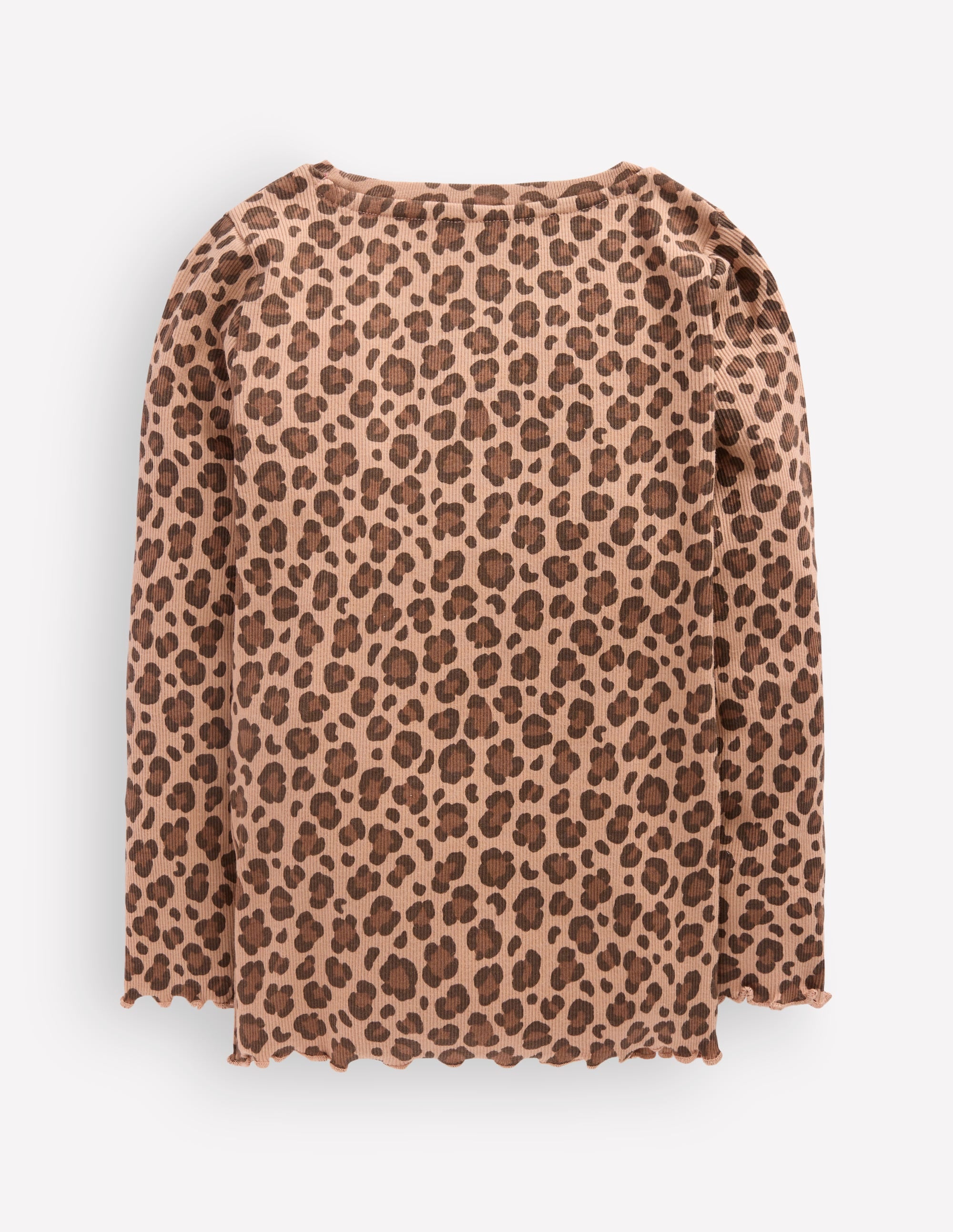 Geripptes Langarmshirt-Milchschokoladenbraun Leopardenmuster - Image 2
